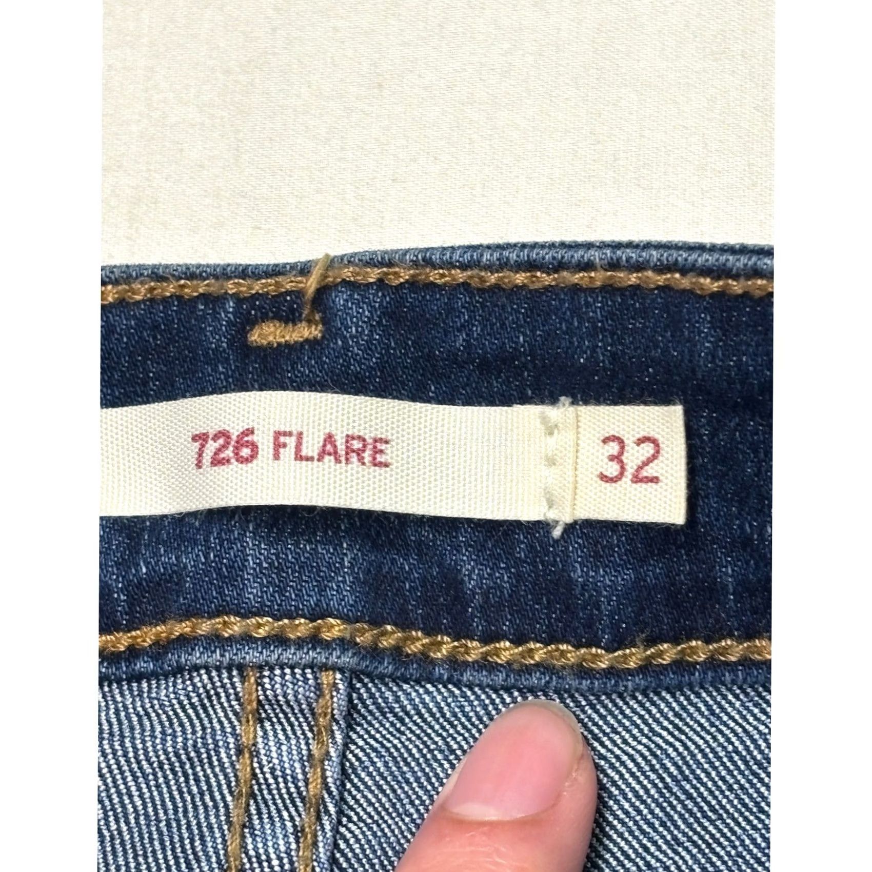 Levi's Levis 726 High Rise Flare Jeans Womens W32 L32 Dark Wash Blue Denim NWT Size 24" / US 00 / IT 34 - 3 Thumbnail