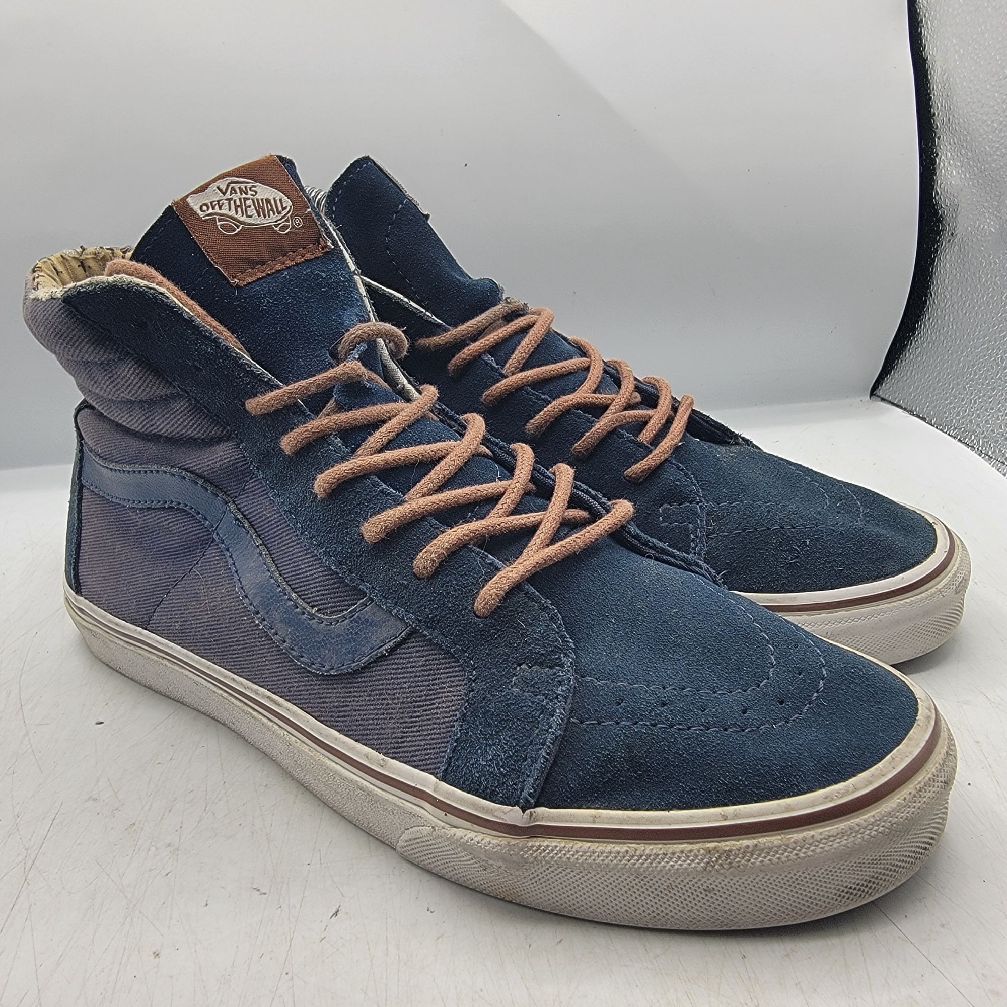 Vans Men\'s Navy and Brown High-Top Sneakers Vans Skate Sk8-Hi Reynolds Navy/Golden Brown SALE – 561 Skate main image 2
