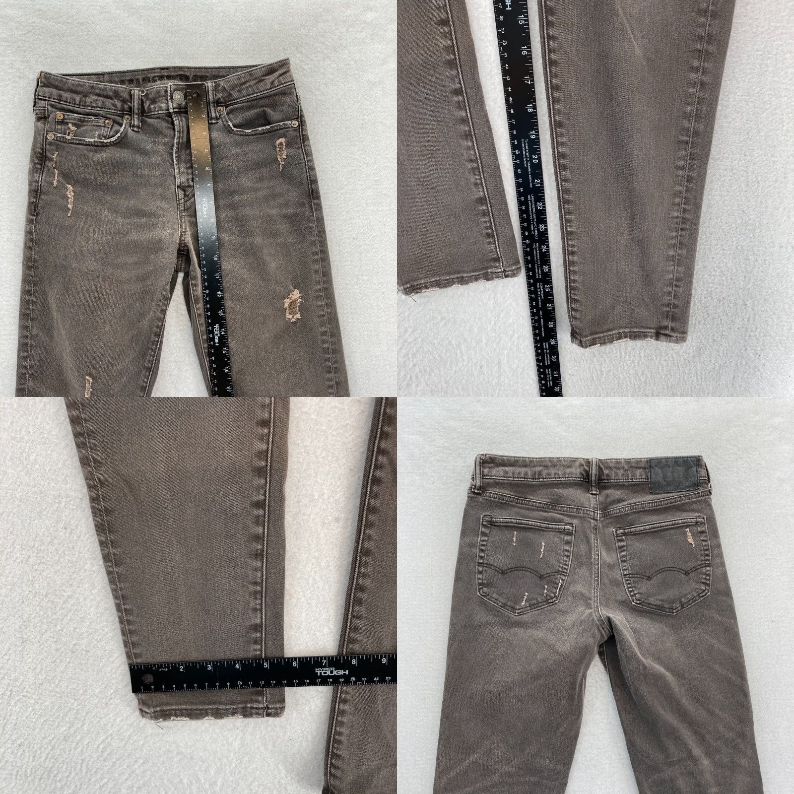 American Eagle Outfitters American Eagle Outfitters Skinny Jeans Mens 28x30 Light Gray Stretch Denim Distressed 5-Pocket Logo Slim Rise Low Inseam 30 Size US 28 / EU 44 - 8 Thumbnail