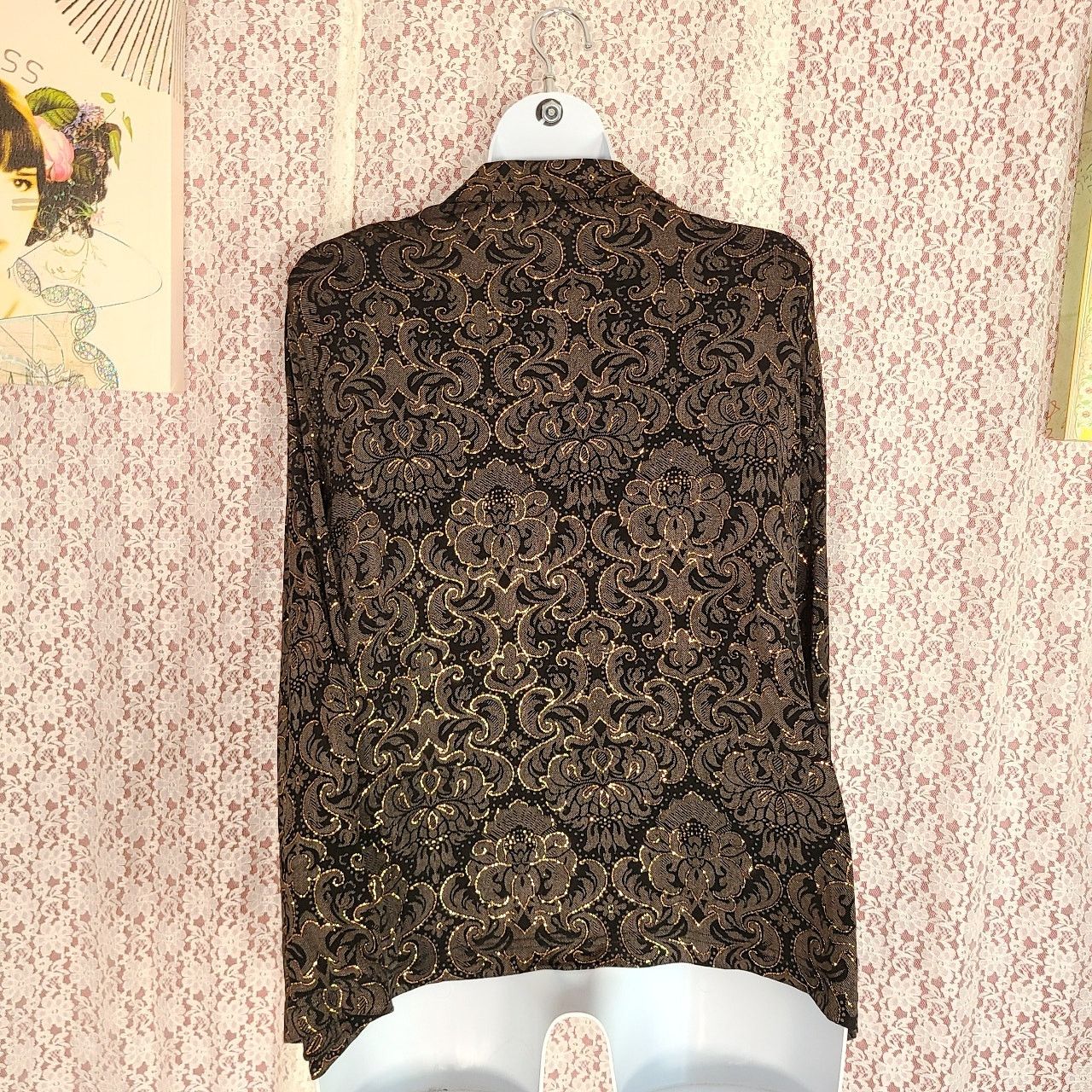 Vintage Vintage 90s Vicki vi glitter filigree cardigan 2x Size XXL / US 16-18 / IT 52-54 - 3 Thumbnail