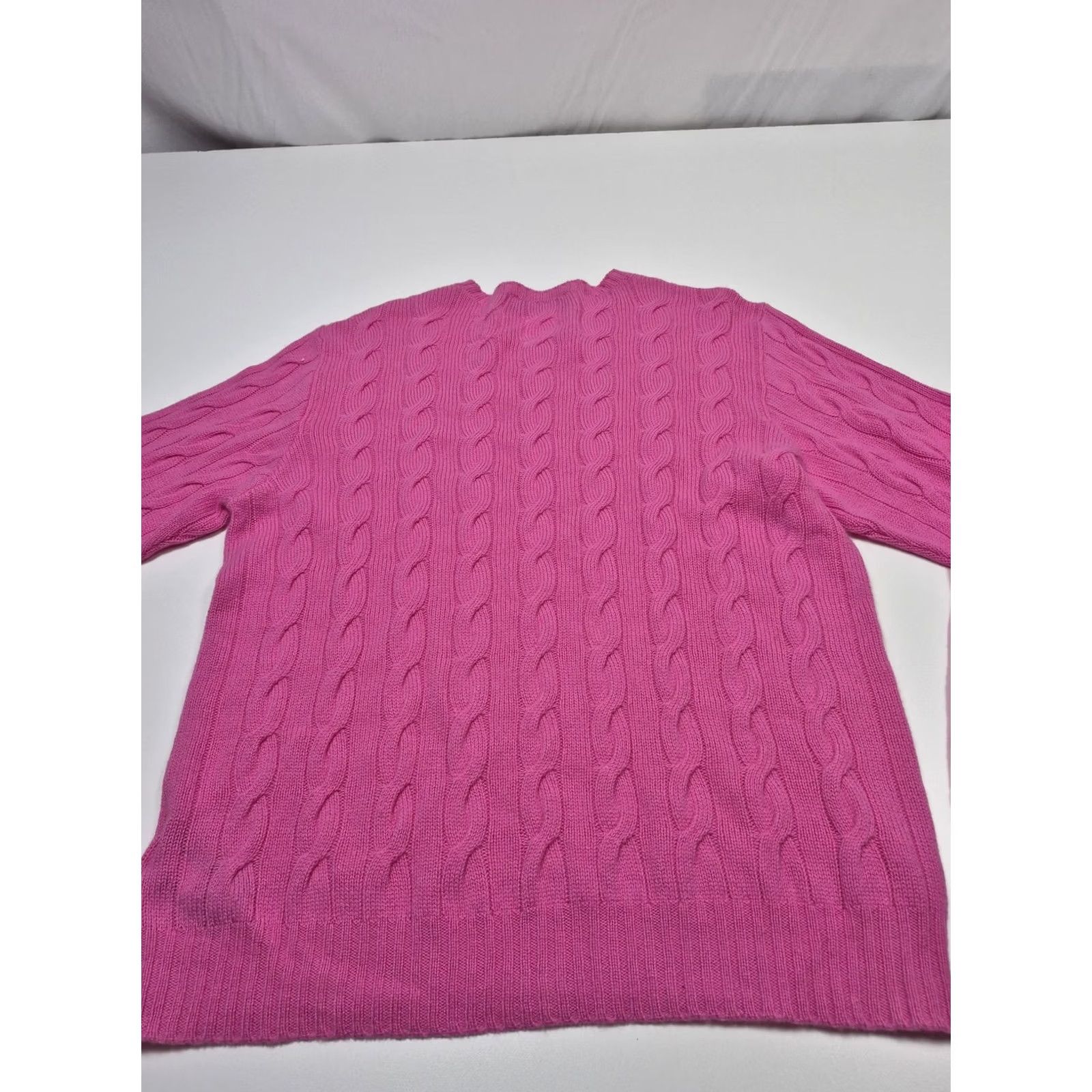 Ralph Lauren Ralph Lauren Purple Label Sweater Women's XL Pink Cable Knit Cashmere Italy Crew Neck Size XL / US 12-14 / IT 48-50 - 7 Thumbnail