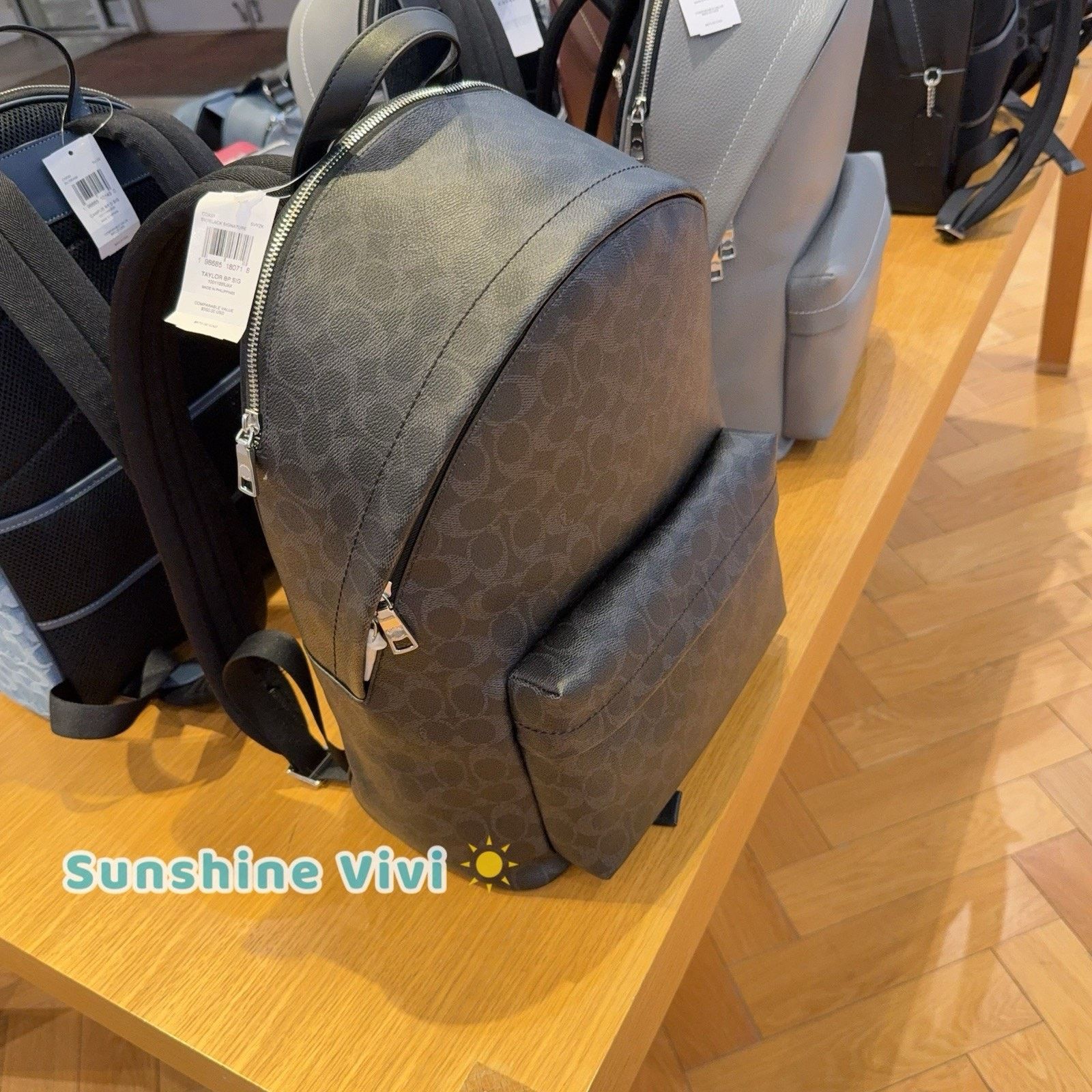 Coach NWT Coach Taylor Backpack Silver/Black Signature CDX95 Size ONE SIZE - 4 Thumbnail
