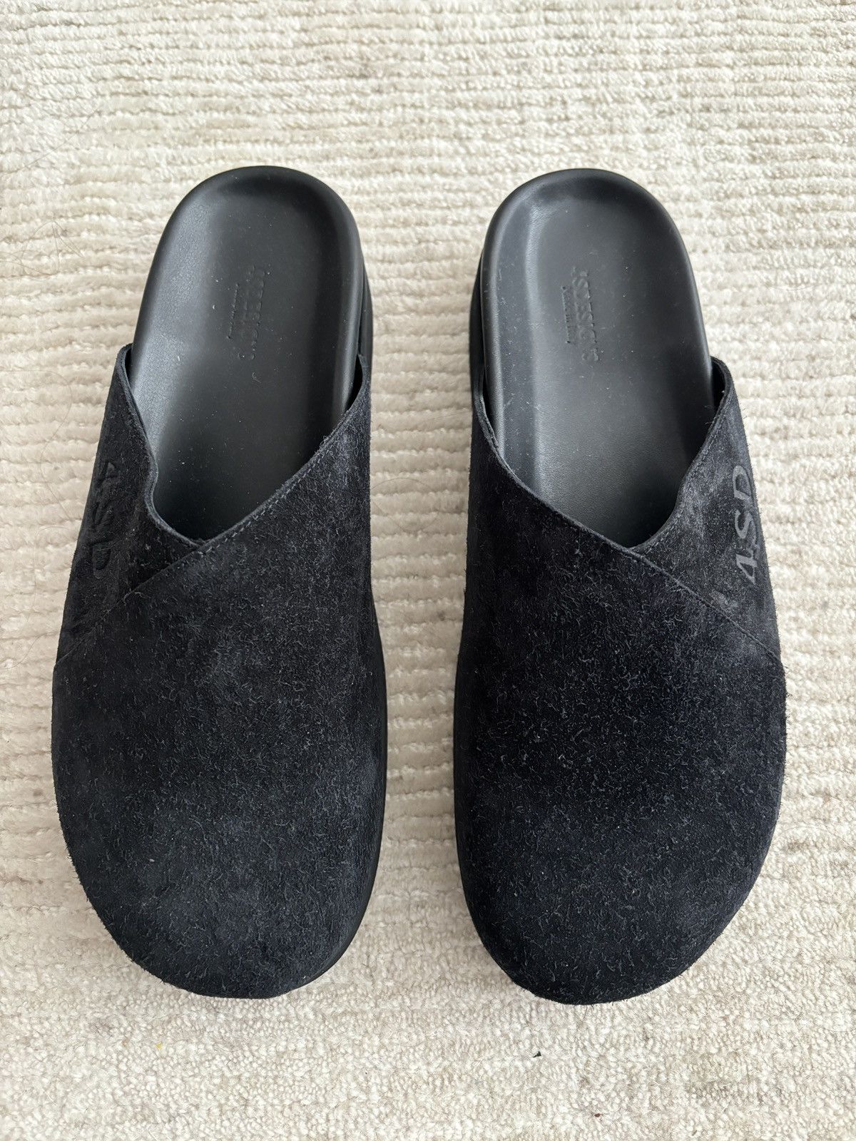 image of 4Sdesigns Black Sabot Clog/mule Suede Size 10 Shoes, Men's
