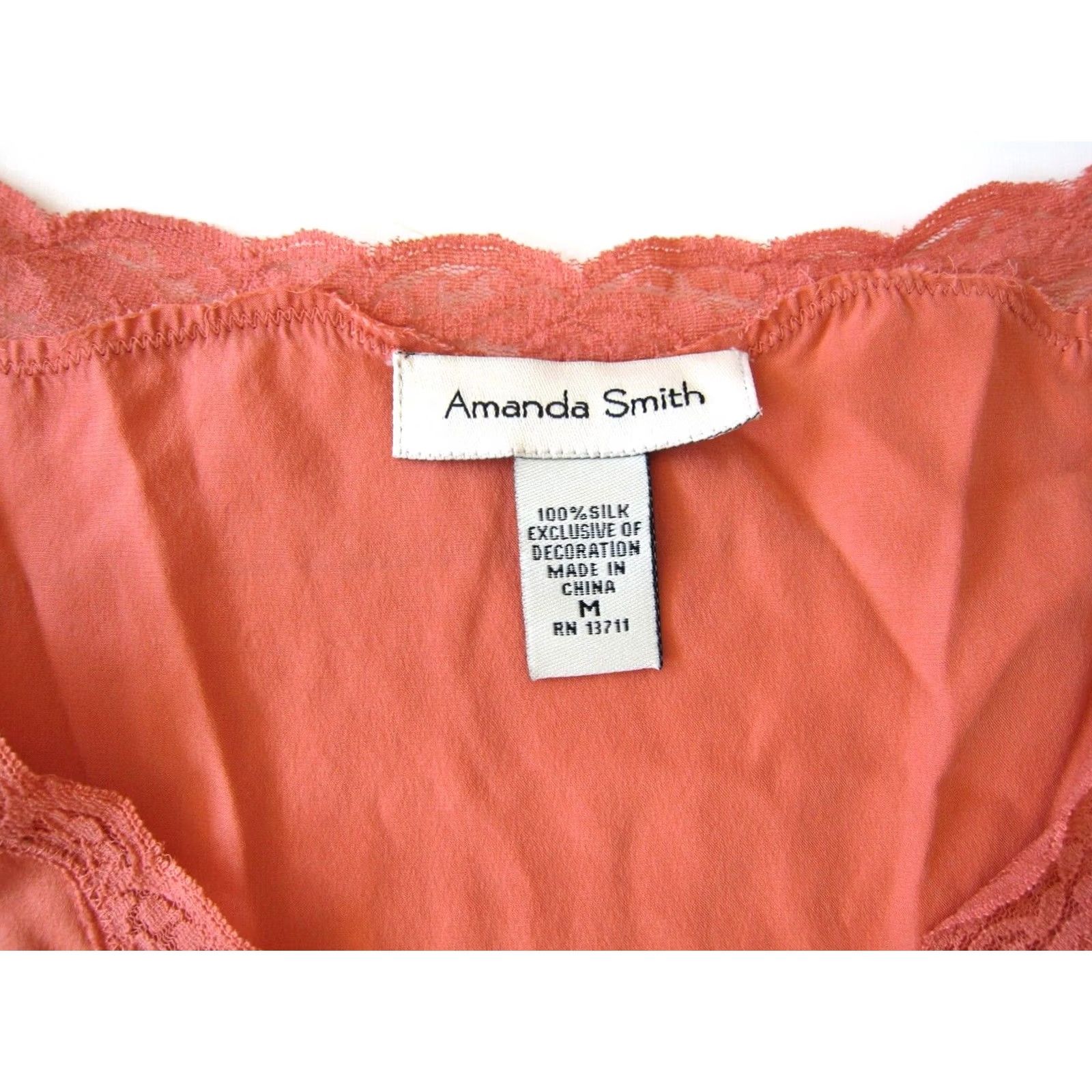 Vintage Amanda Smith Pink 100% Silk Lace V-Neck Sleeveless Tank Top Blouse XS Women Tank Pink Silk Lace V-Neck Sleeveless Top Blouse Medium Size XS / US 0-2 / IT 36-38 - 4 Thumbnail