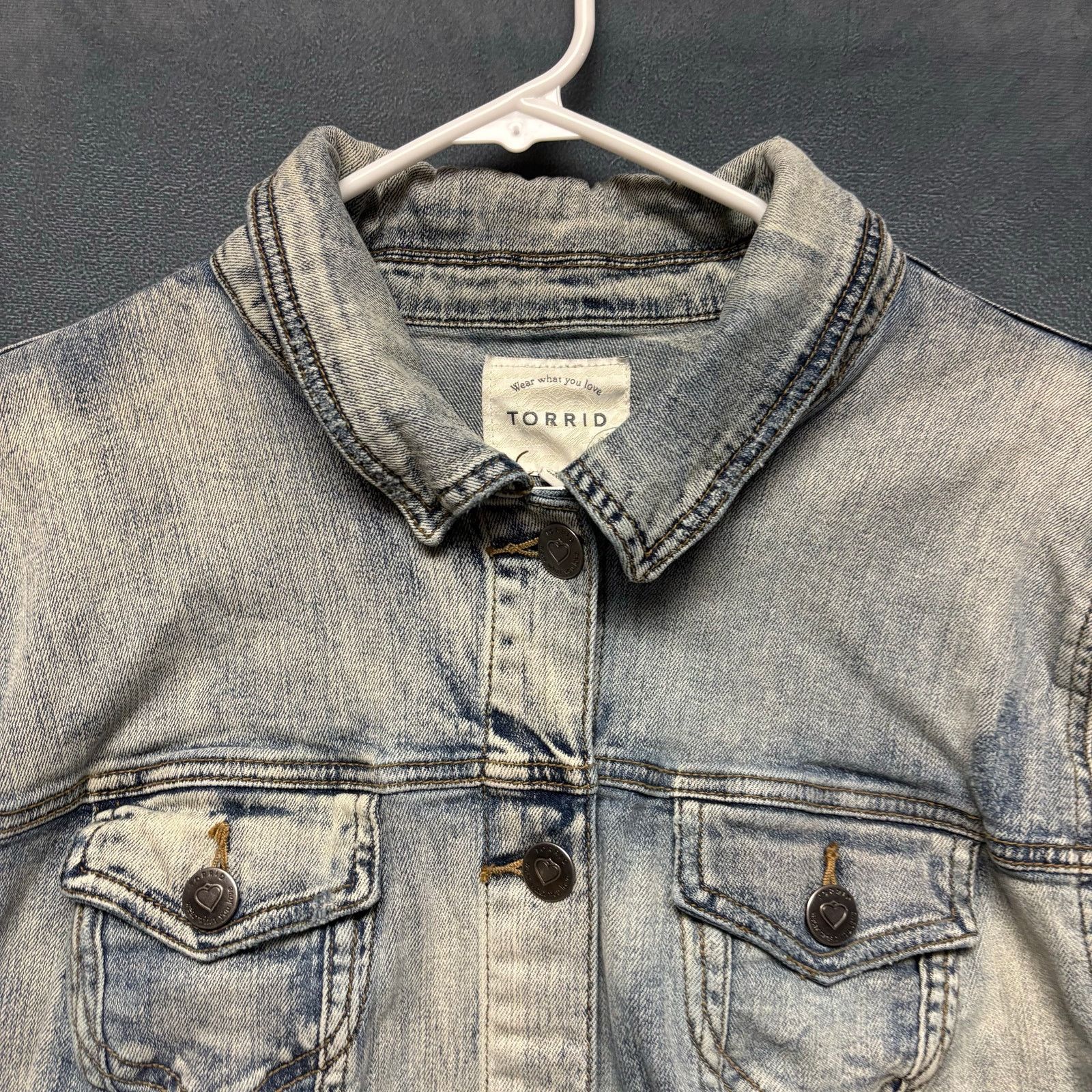 Other Distressed Torrid Jean Denim Jacket Size 3 Button Down Size 3XL / US 20-22 - 2 Thumbnail