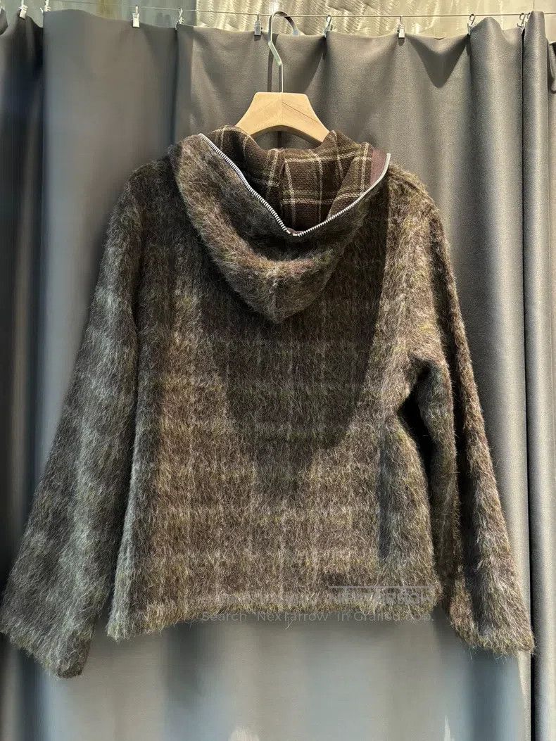 Our Legacy Our Legacy Gingham Mohair Zip Hooded Jacket Size US S / EU 44-46 / 1 - 8 Thumbnail
