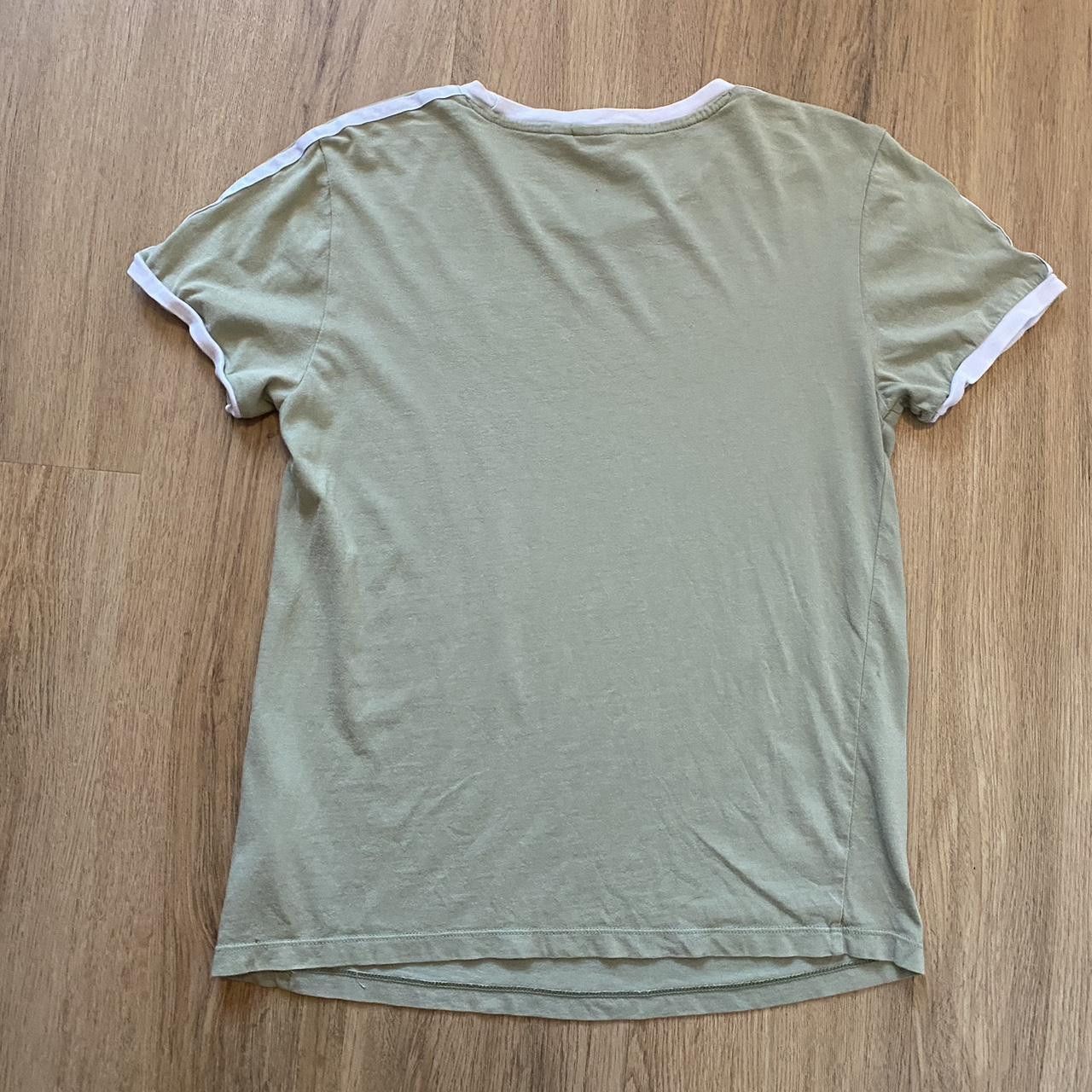 Adidas Khaki and white Adidas T-shirt with embroidered logo Size US S / EU 44-46 / 1 - 2 Thumbnail