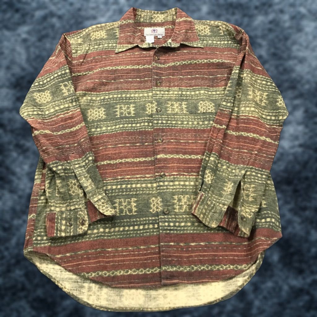 The Territory Ahead VINTAGE Territory Ahead Shirt Mens XL Red Geometric Aztec 90s Button-Up with Pockets Size US XL / EU 56 / 4 - 1 Thumbnail