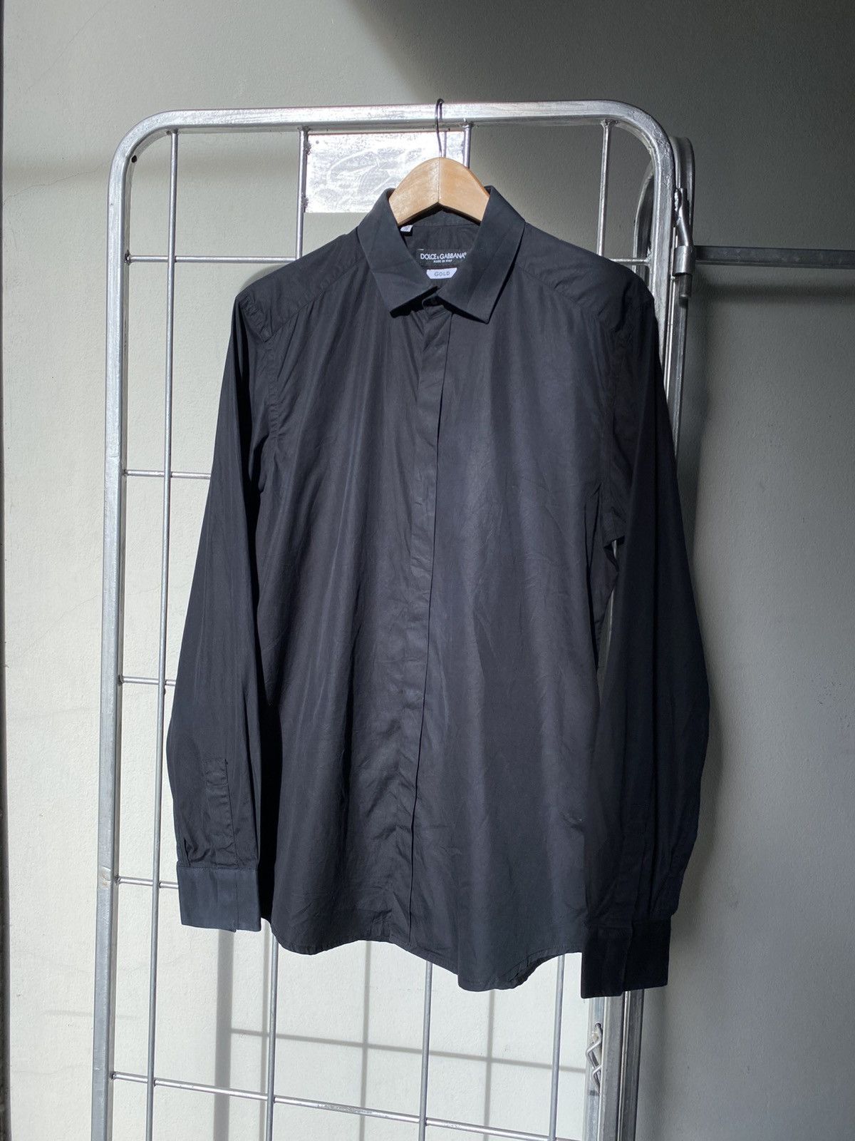 Dolce & Gabbana DOLCE & GABBANA Men black long-sleeved shirt, formal style Size US XXS / EU 40 - 17 Thumbnail