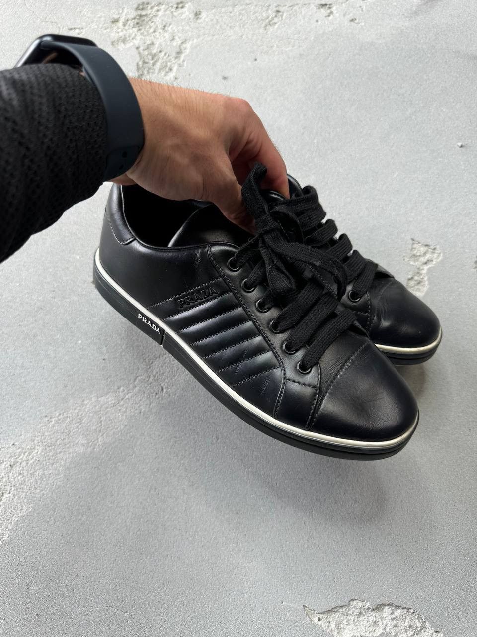 Prada PRADA DIAGRAMME TRAINERS SHOES 1E886L LEATHER Size US 5.5 / EU 38 - 1 Thumbnail