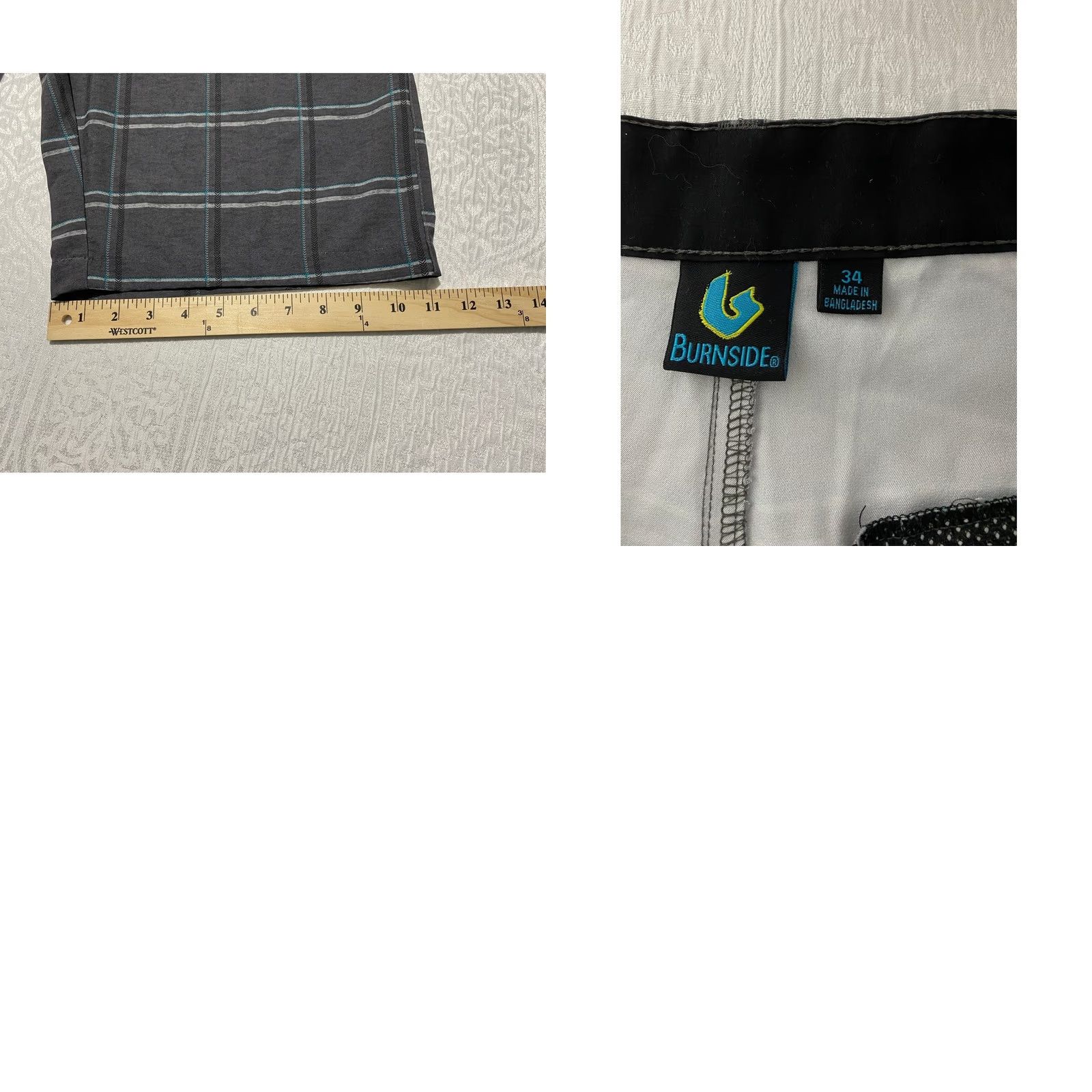 Burnside Burnside Mens Plaid Hybrid Board Shorts Gray Size 34 Casual Surf Skate Size US 34 / EU 50 - 8 Thumbnail