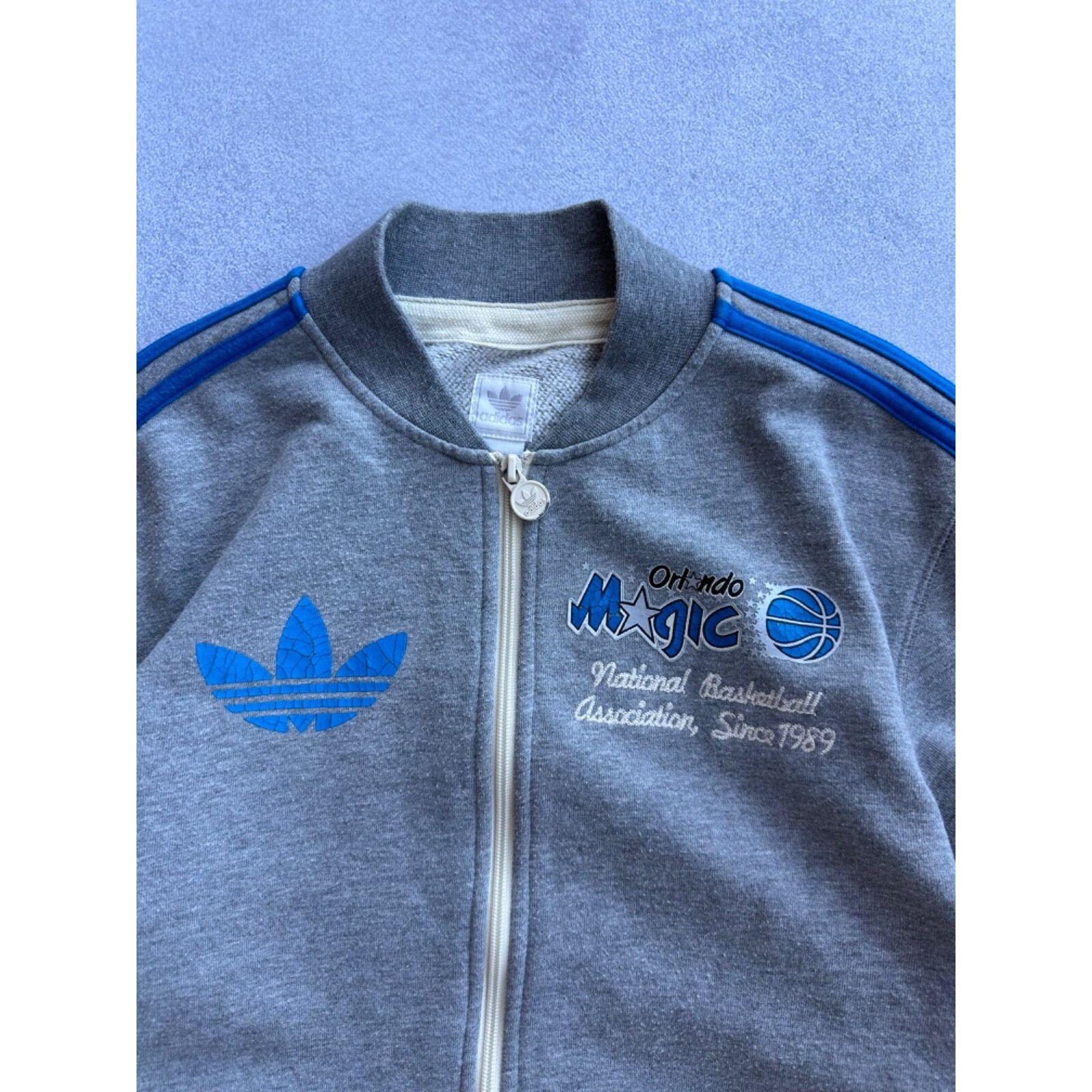 Adidas Vintage Adidas Orlando Magic NBA Mens Grey Bomber Track Jack Size US S / EU 44-46 / 1 - 5 Thumbnail