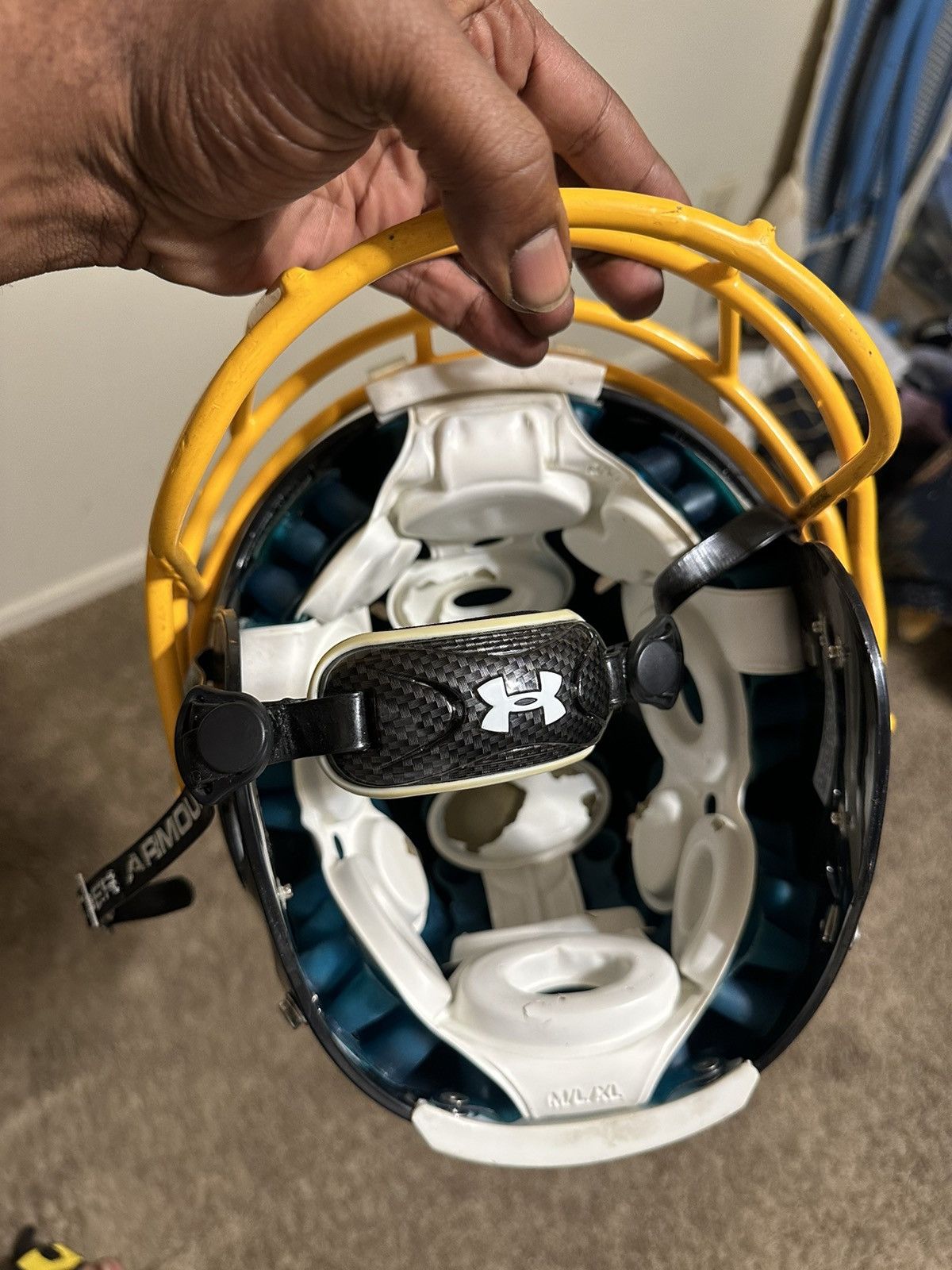 NCAA × NFL × Vintage Vintage Schutt outlaws “yellow & red” helmet 00s size medium Size ONE SIZE - 6 Thumbnail