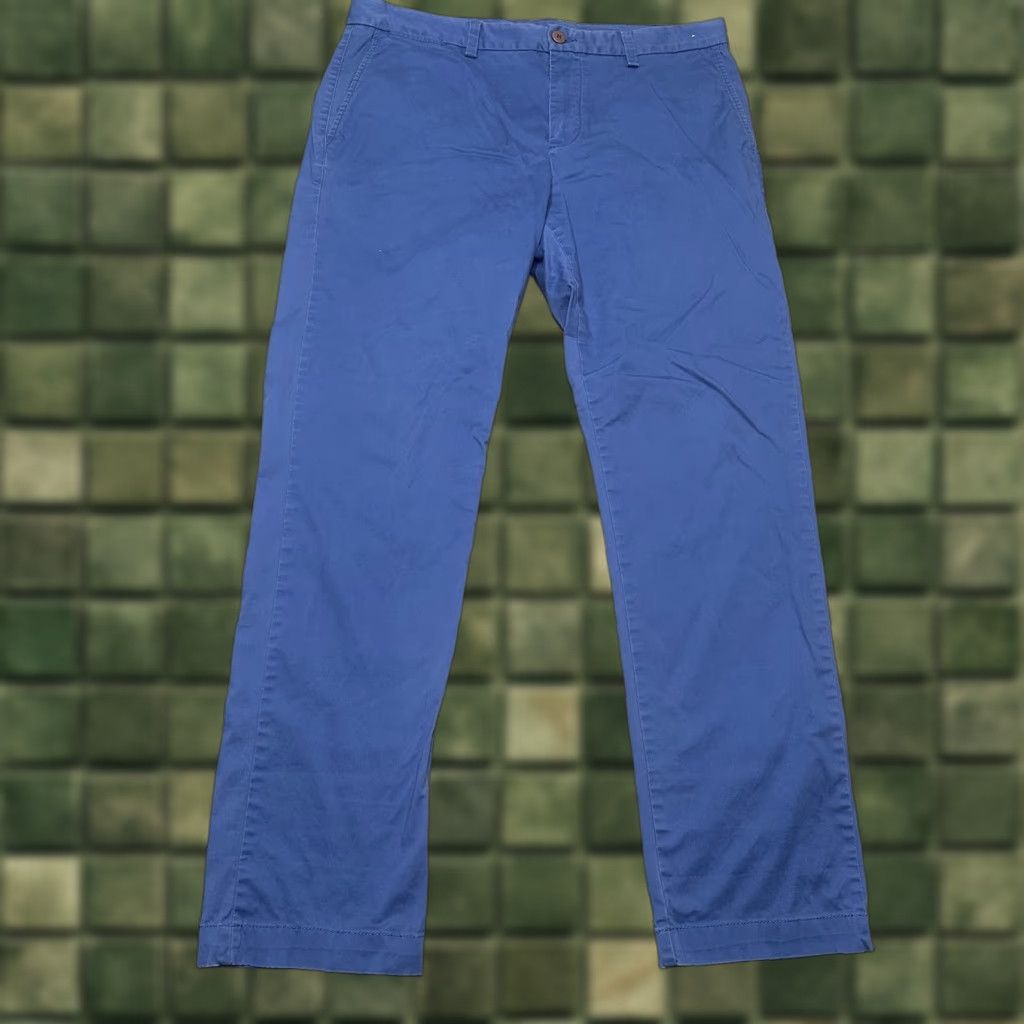 Tommy Bahama Tommy Bahama Chino Pants Mens 35x34 Beach Chino Pants Casual Straight 5-Pocket Cotton Brown Navy Beach 90s Mens Size US 35 - 1 Thumbnail