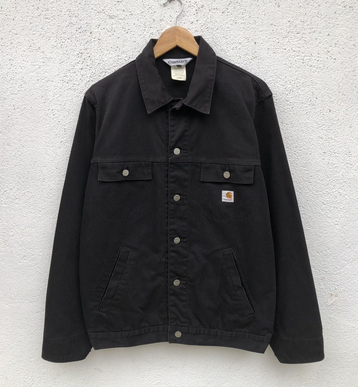 Carhartt Carhartt In Black Canvas Chore Jacket Size US L / EU 52-54 / 3 - 3 Thumbnail
