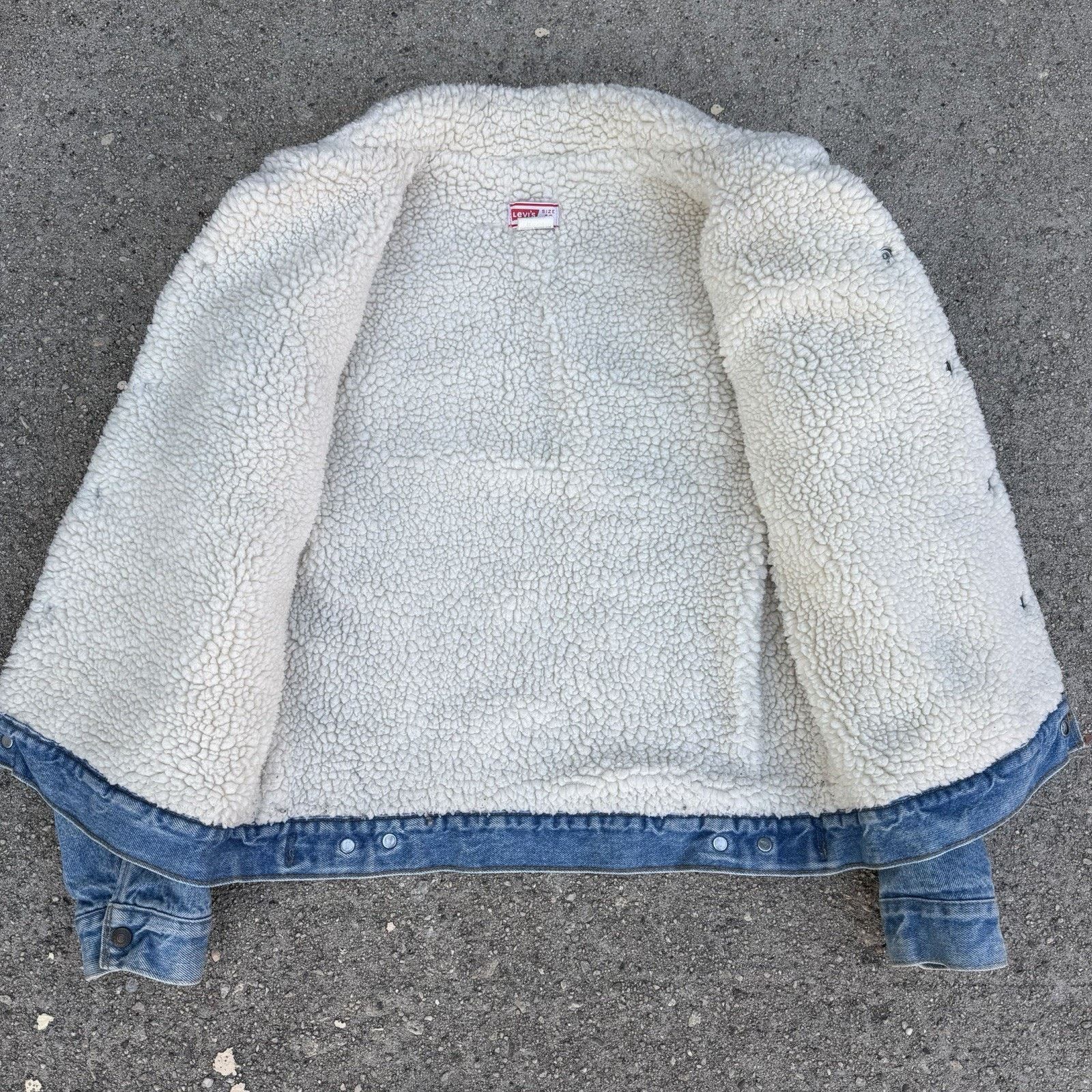 Levi's × Vintage Vintage 70s Levi’s Orange Tab Trucker Sherpa Denim Jacket Size US L / EU 52-54 / 3 - 3 Thumbnail