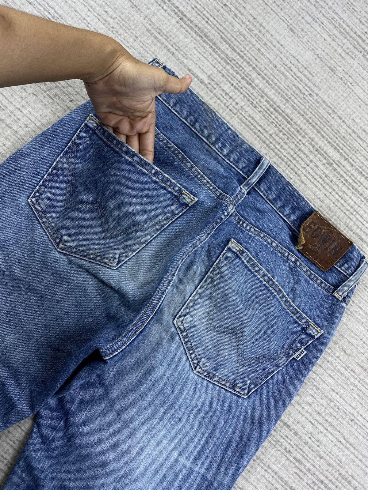 Edwin × Vintage Vintage Edwin 402 Japan Distressed Blue Denim Pants Size US 32 / EU 48 - 11 Thumbnail