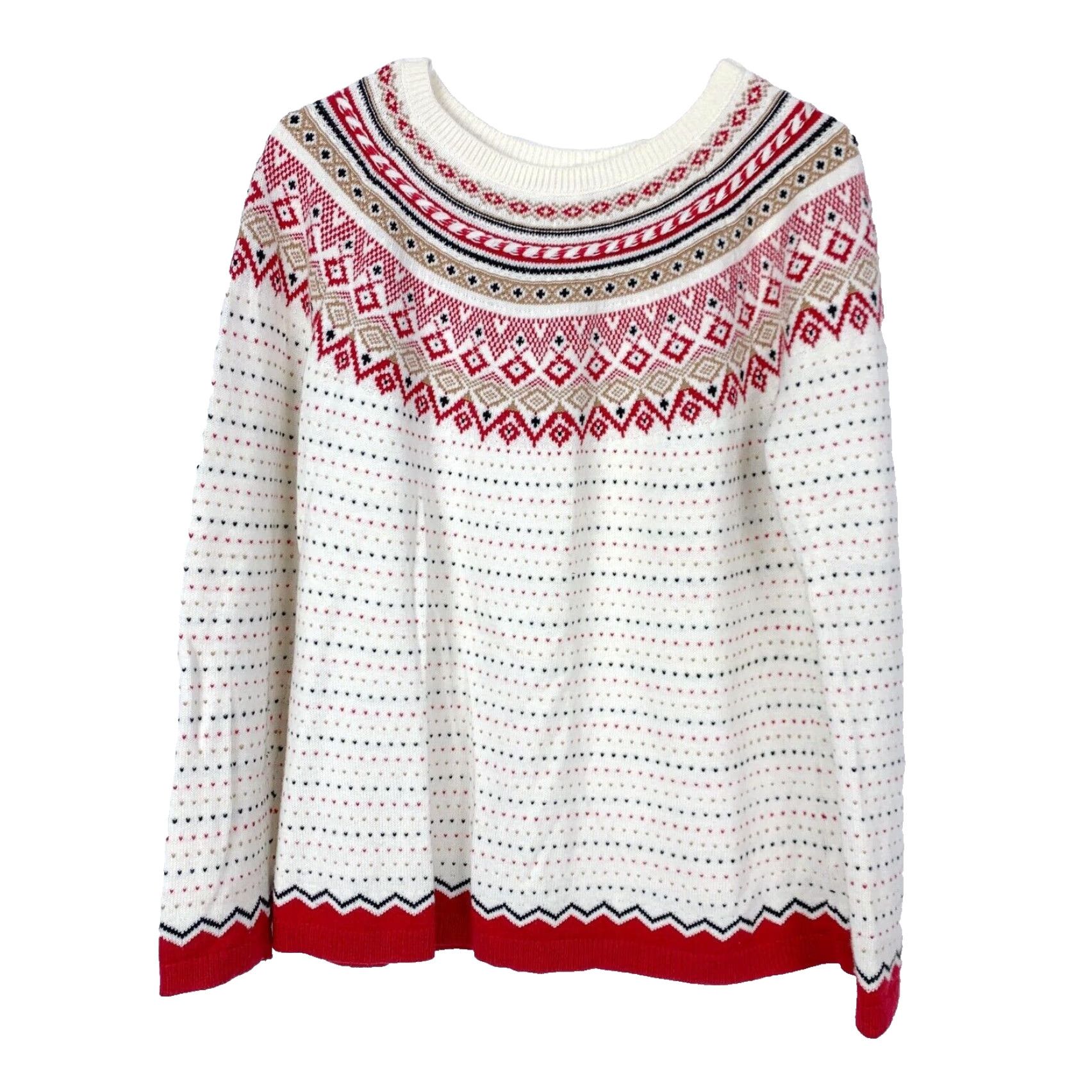 Talbots Talbots Sweater Multicolor Fair Isle Wool Blend Long Sleeve Round Neck Size L Womens Pullover Size L / US 10 / IT 46 - 2 Thumbnail