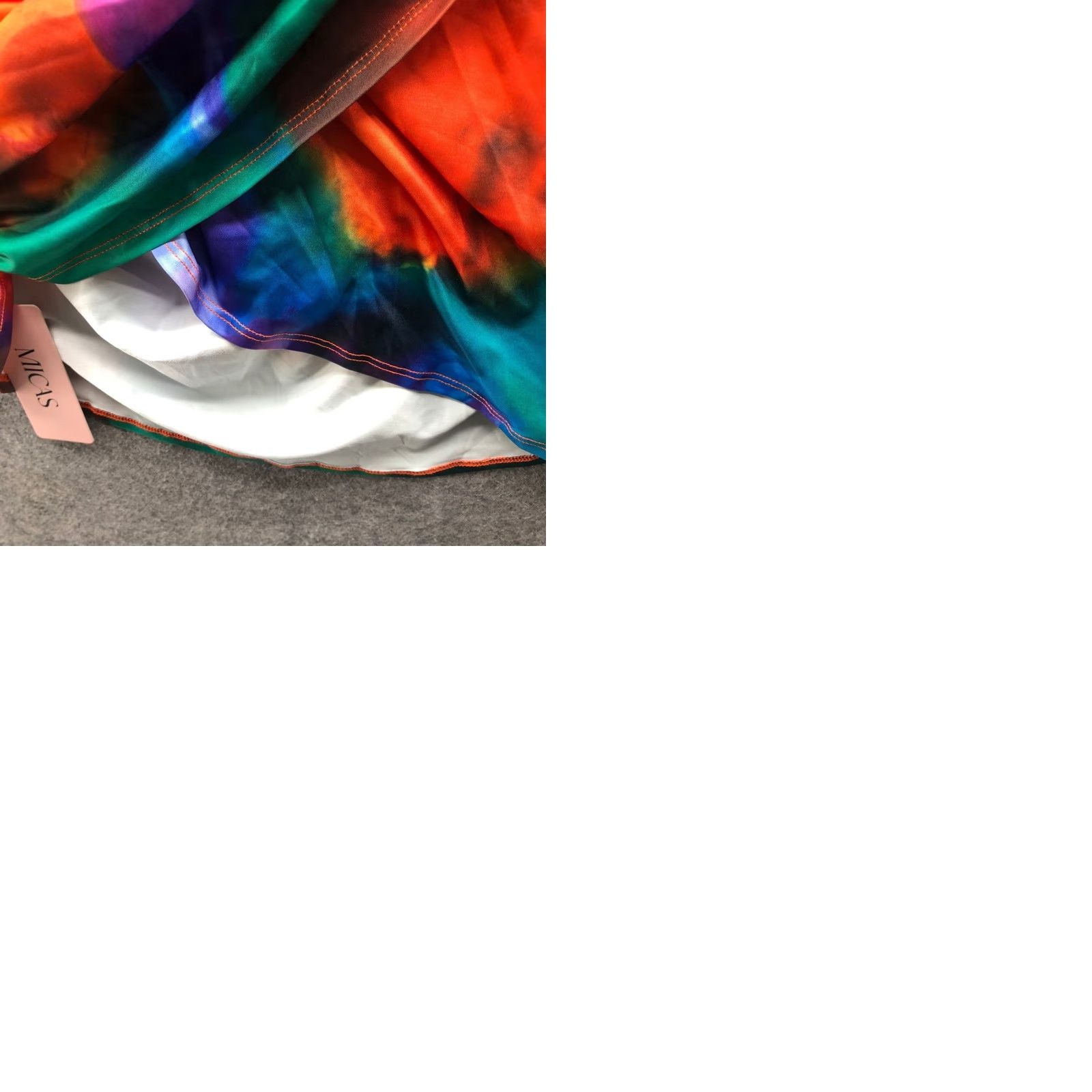 Rainbow NWT MICAS Ruched Wrap Rainbow Mini Skirt Womens M Tie Dye Bodycon Pull On Skirt Size 32" / US 10 / IT 46 - 9 Thumbnail
