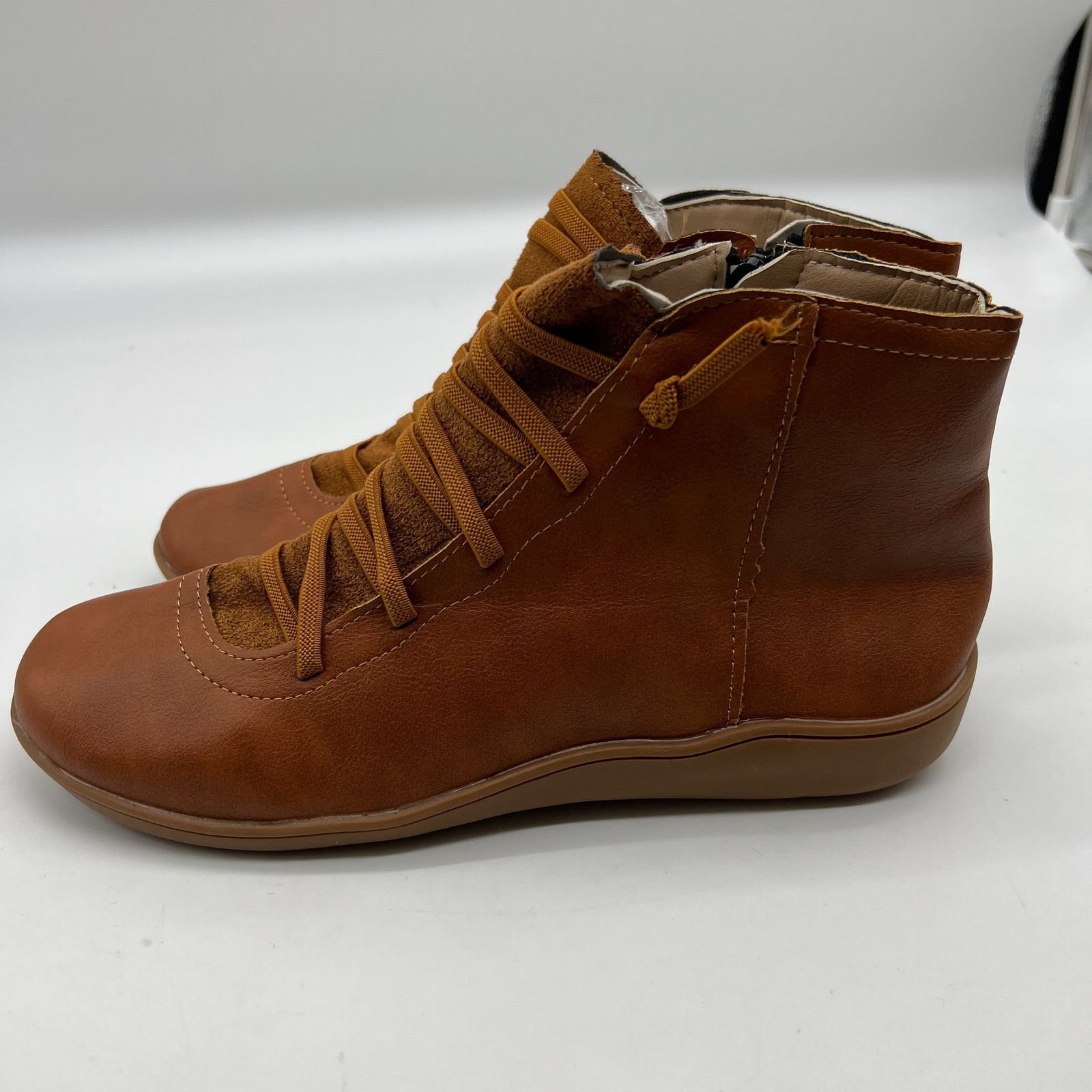 Other Ankle Boots Brown Round Toe Casual Comfortable Ligh Size US 9 / IT 39 - 3 Thumbnail