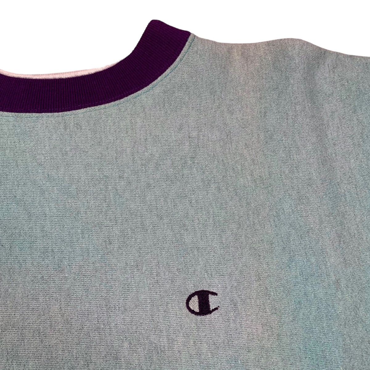Champion VTG Champion Reverse Blue Purple Elbow Patch Sweatshirt Size US XL / EU 56 / 4 - 3 Thumbnail