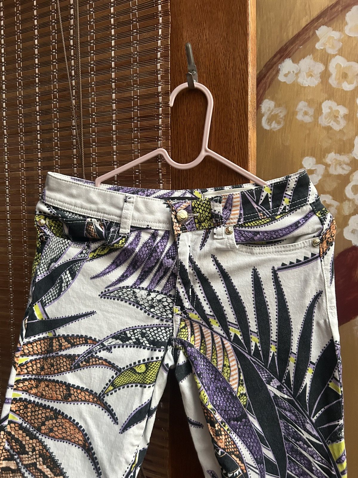 Just Cavalli Vintage Just Cavalli Floral Print Skinny Jeans Ankle Zip Size 26" / US 2 / IT 38 - 5 Thumbnail