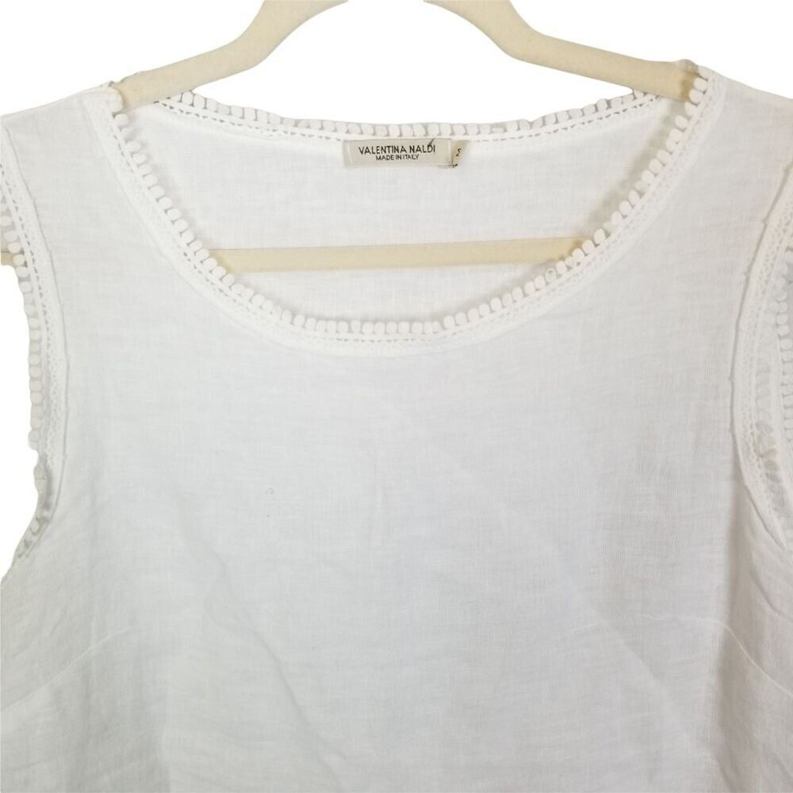 Anne & Valentin Valentina Naldi Tank Top Women M White Minimalist Coastal Size M / US 6-8 / IT 42-44 - 2 Thumbnail