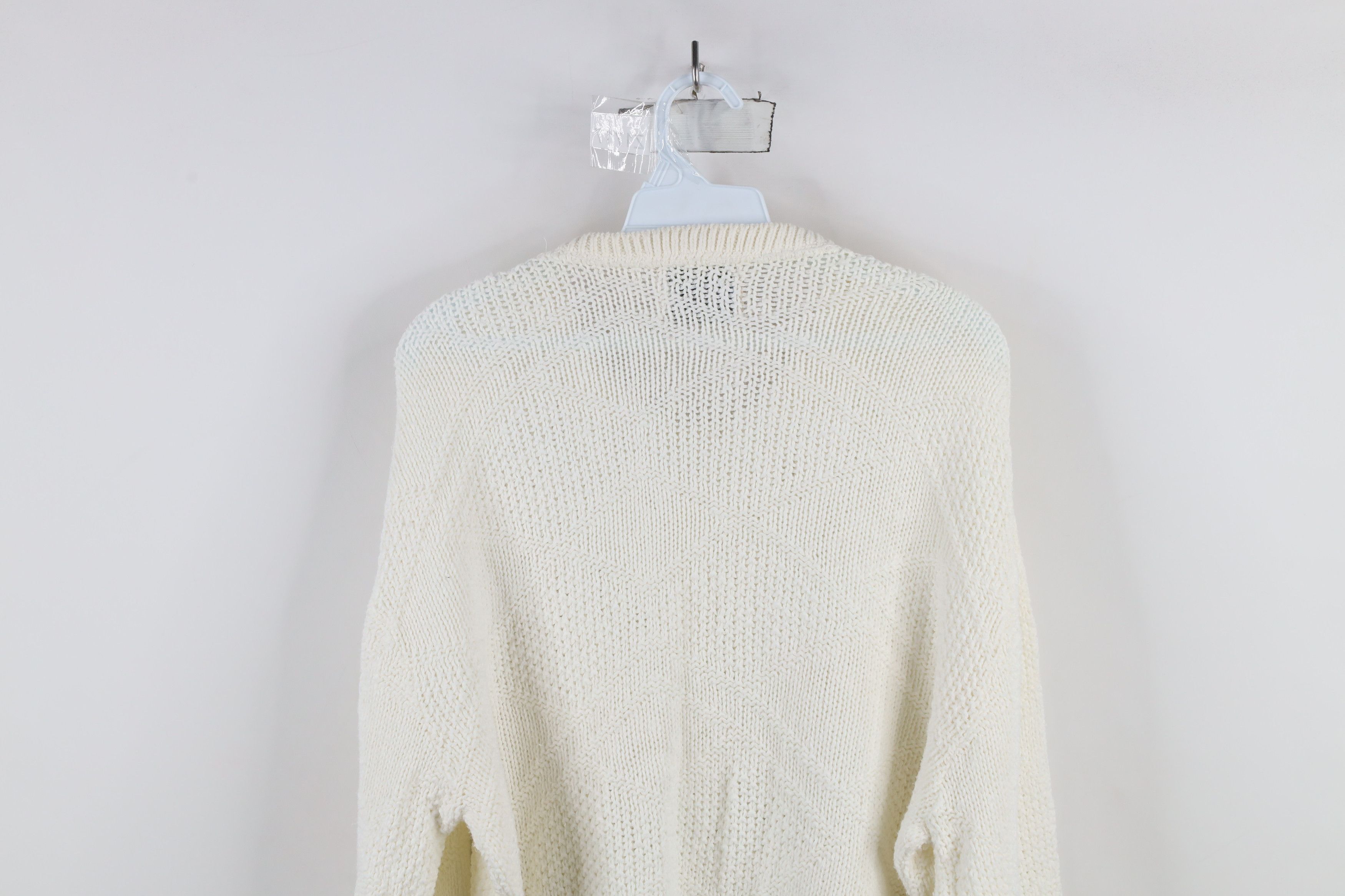 Vintage Vintage 90s Streetwear Knit Crewneck Sweater White USA Size US XL / EU 56 / 4 - 9 Thumbnail