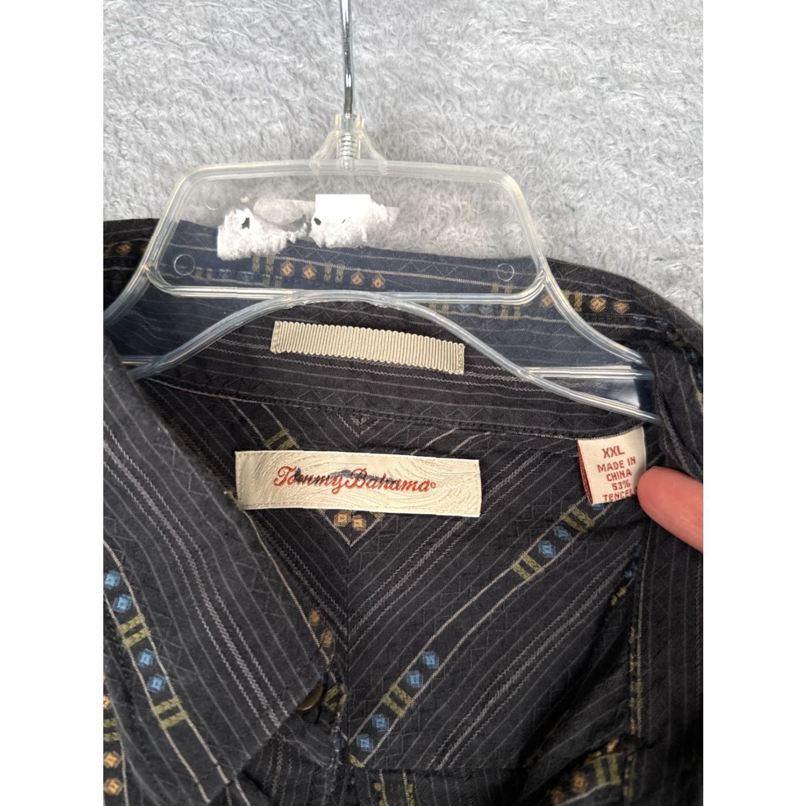 Tommy Bahama Tommy Bahama Shirt Men 2XL Black Vertical Stripe Long Sleeve Tencel Blend Button-Up Casual Beach Hawaiian Resort Aloha Size US XXL / EU 58 / 5 - 7 Thumbnail