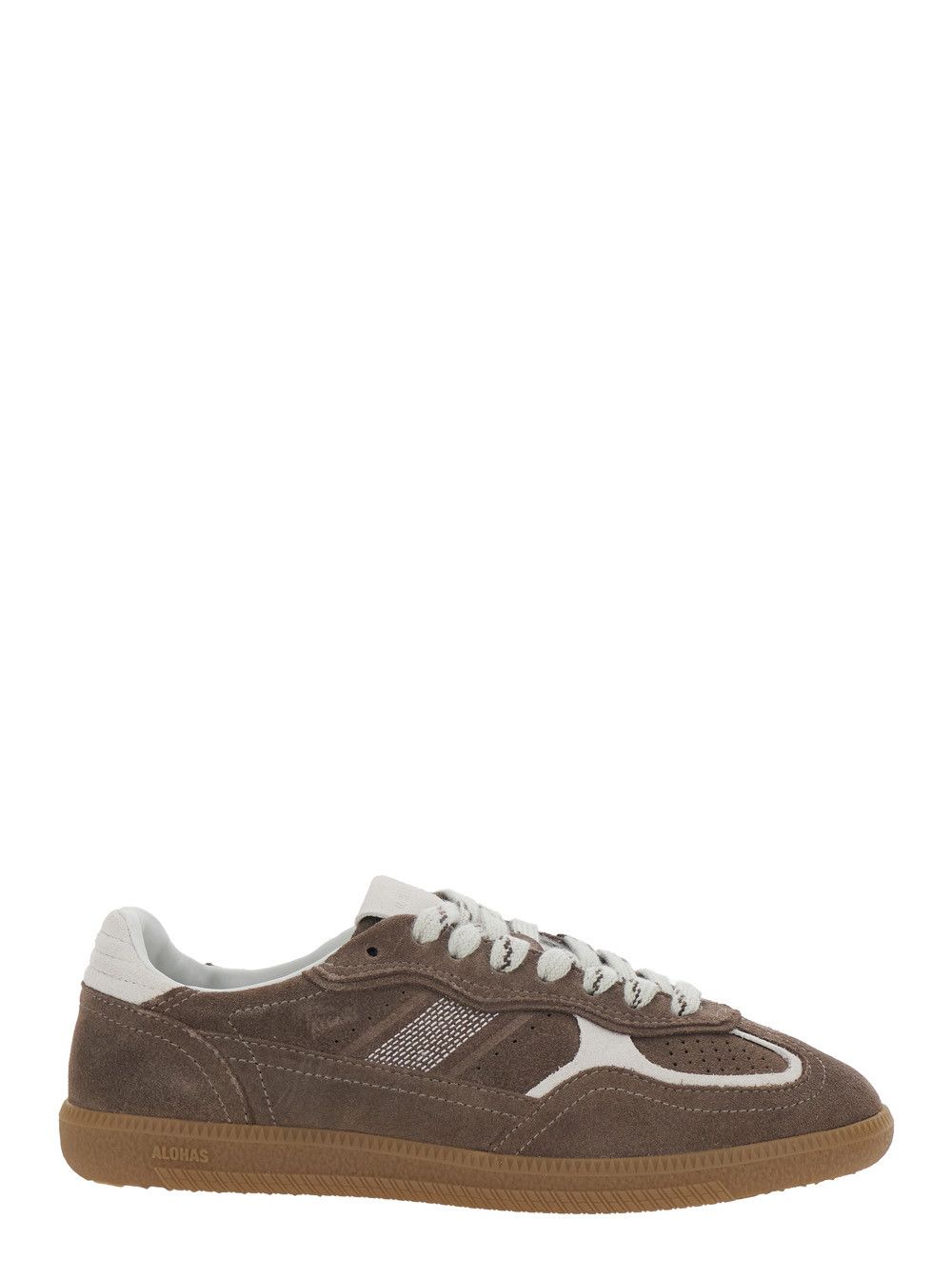 ALOHAS Brown 'Tb.490' Sneaker Low Top with Engraved Logo Detail on the Side and Perforated Details In Leather for Women Size US 8 / IT 38 - 1 Thumbnail