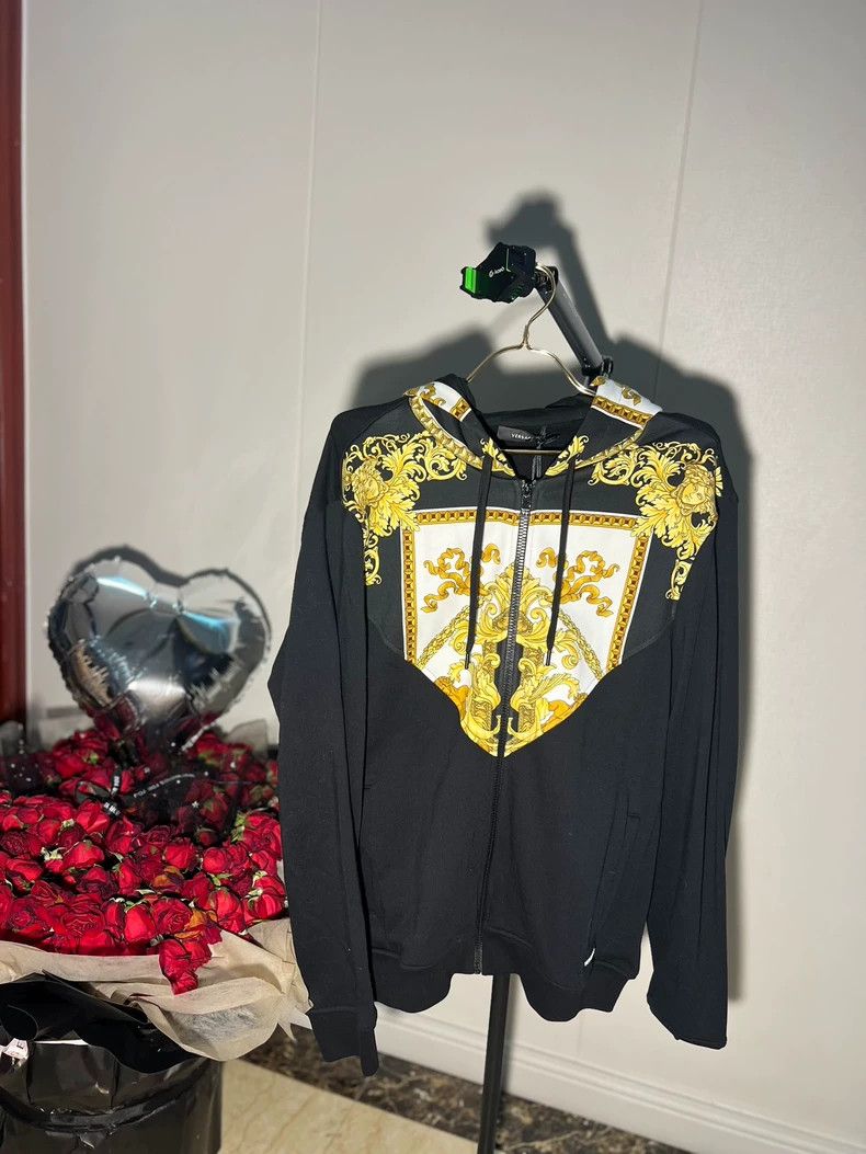 Versace Classic baroque print hooded sweatshirt