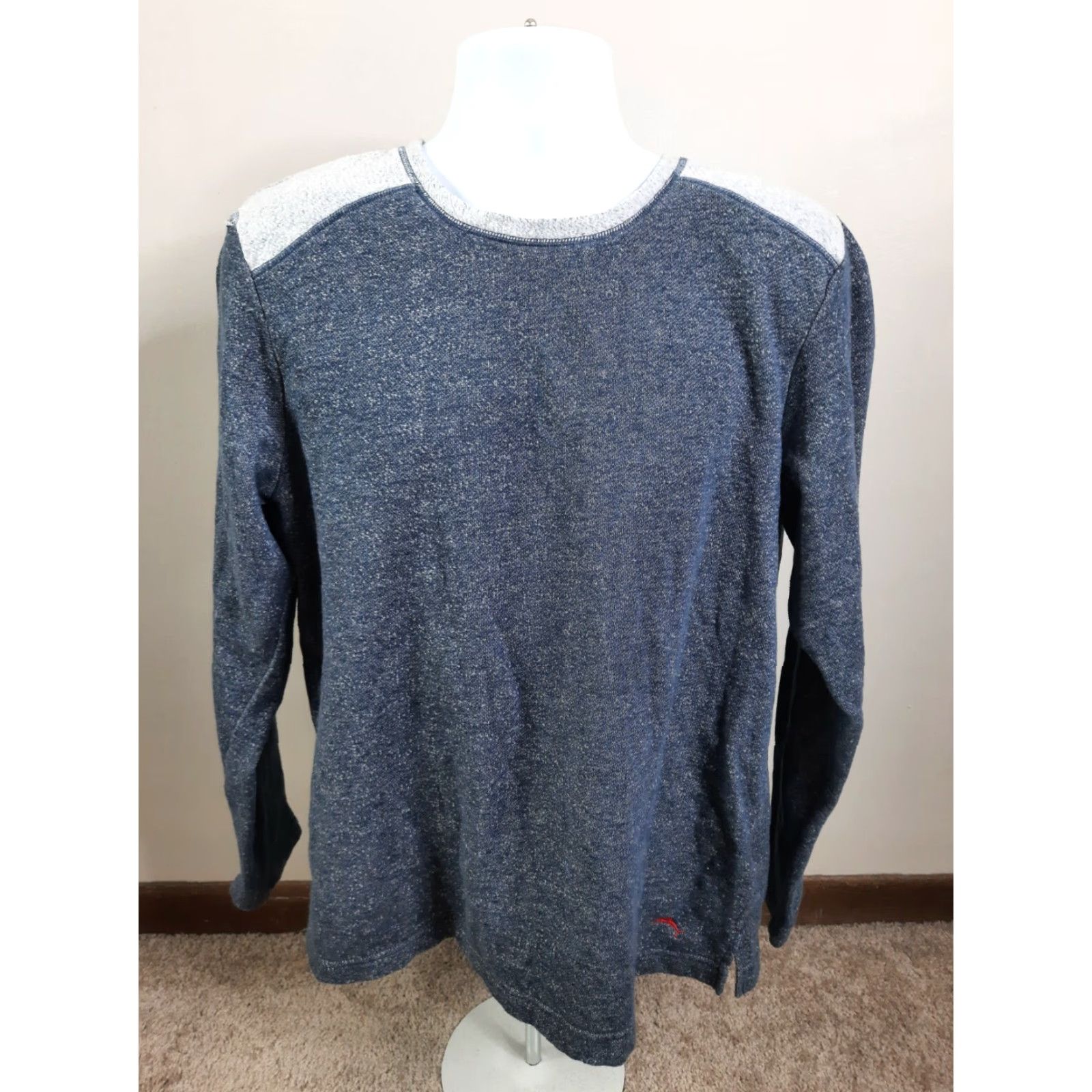 Tommy Bahama Tommy Bahama Cotton Men's Crewneck Sweater Lightweight Blue Large L3S Pullover Knit Crew Neck 100% Cotton Mens Size US L / EU 52-54 / 3 - 4 Thumbnail
