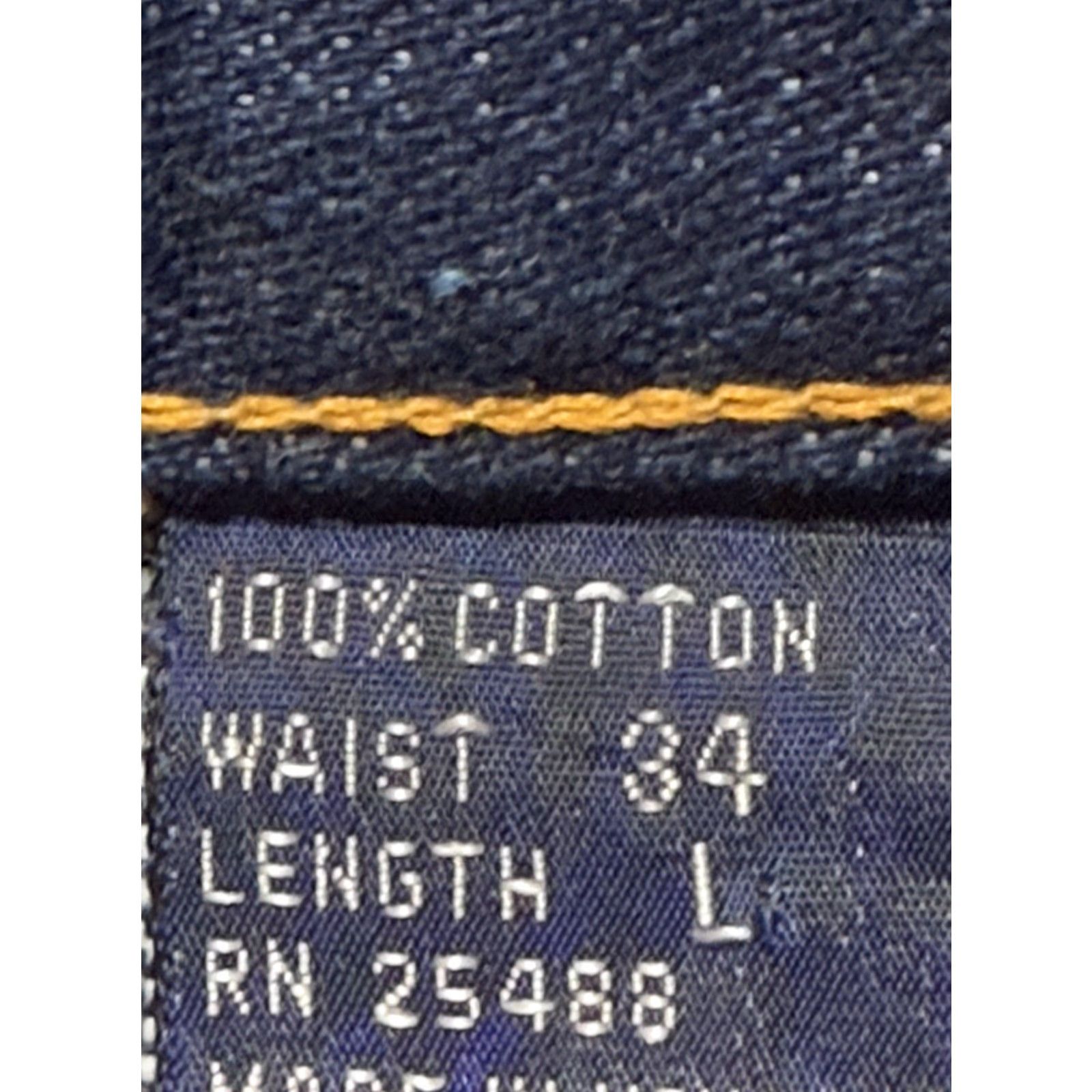 Denime VINTAGE Anthonys Jeans Men's 34 Tall Blue Denim 90s Raw Hem 34x37 5-Pocket Straight Size US 34 / EU 50 - 5 Thumbnail