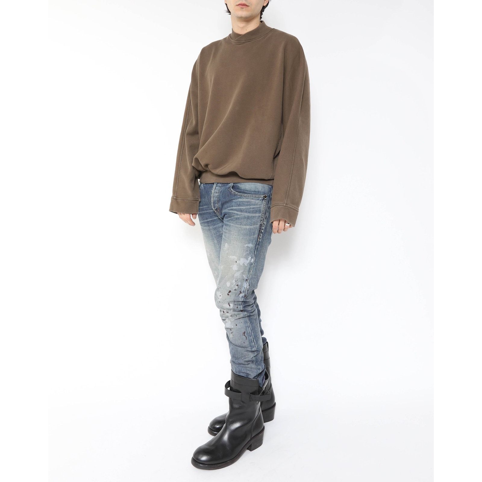 Haider Ackermann FW15 Shawl Collar Sweatshirt in Brown Cotton Size US M / EU 48-50 / 2 - 4 Thumbnail