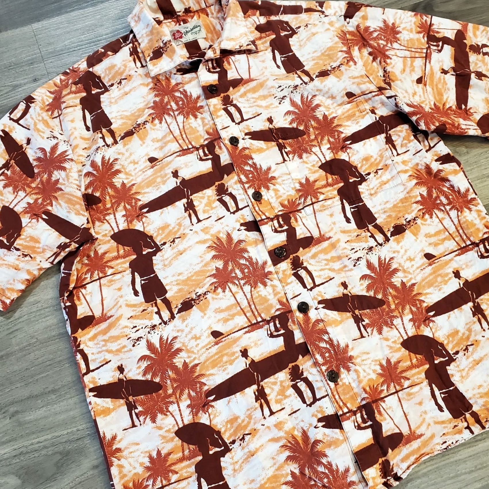 Hilo Hattie VINTAGE Hilo Hattie Shirt Mens L Short Sleeve Button-Up Red Orange Tropical Surfer Graphic Print Casual Hawaiian 70s Beach info Size US L / EU 52-54 / 3 - 4 Thumbnail