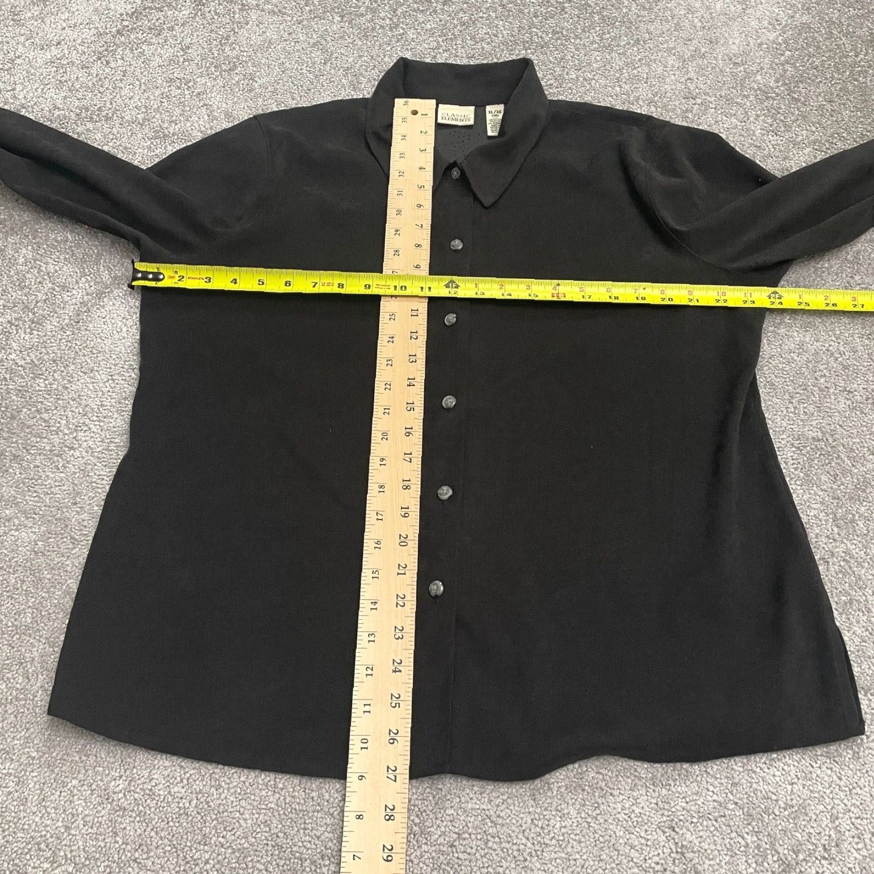 Vintage Classic Elements Shirt Womens XL Black Long Sleeve Casual Workwear Size XL / US 12-14 / IT 48-50 - 6 Thumbnail