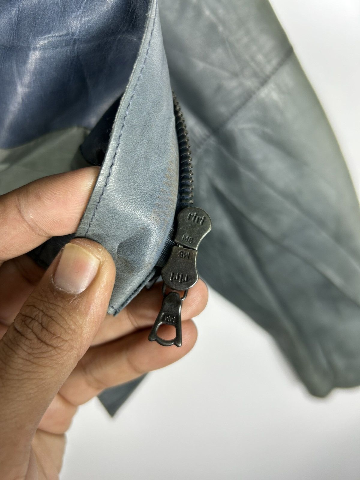 Designer × M0851 🔥M0851 Distressed Genuine Leather Cropped Rider Jacket Size XS / US 0-2 / IT 36-38 - 15 Thumbnail