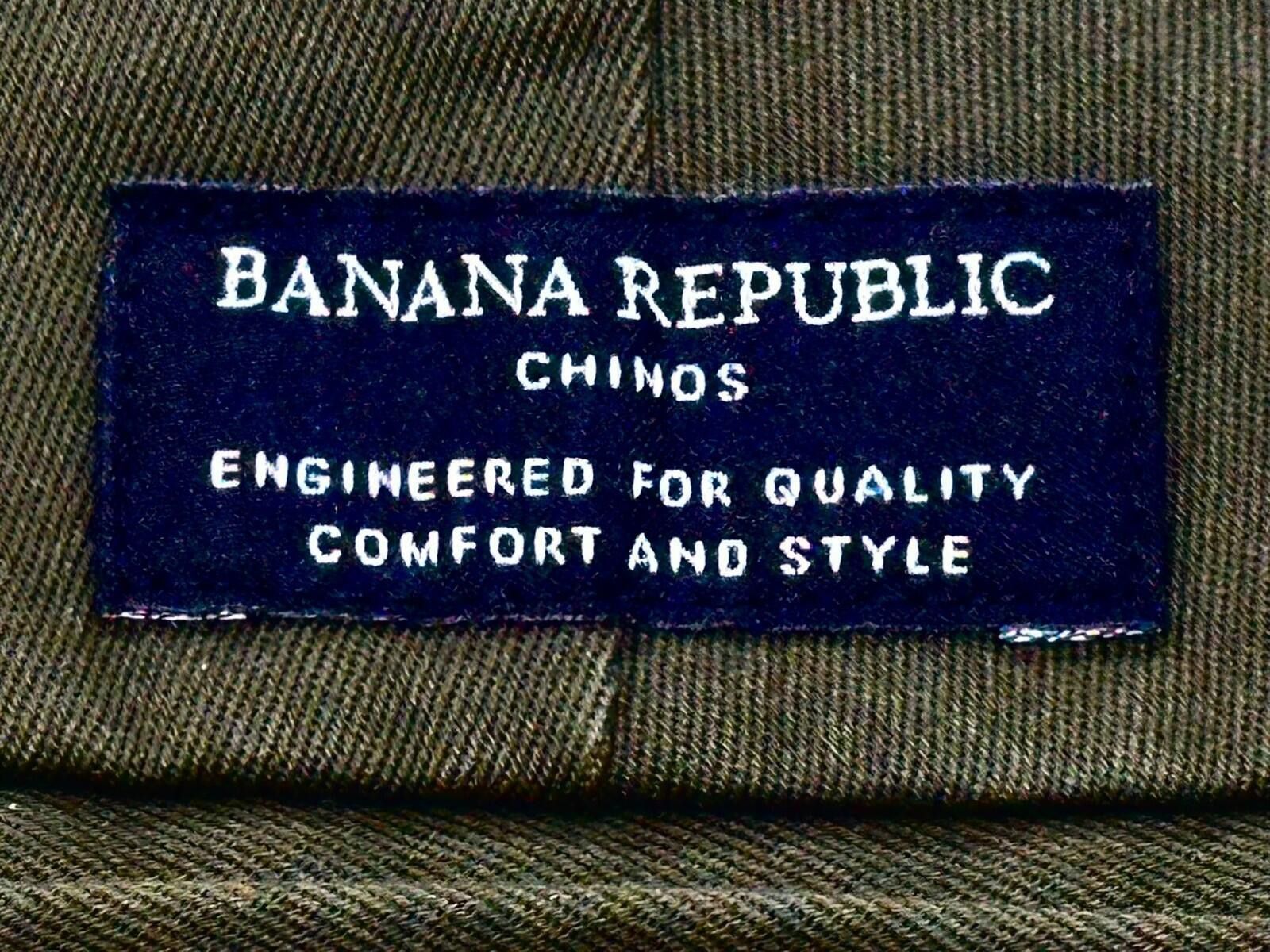 Banana Republic Banana Republic Straight Flat Cotton Chinos Green Mens 34/34 Size US 34 / EU 50 - 6 Thumbnail