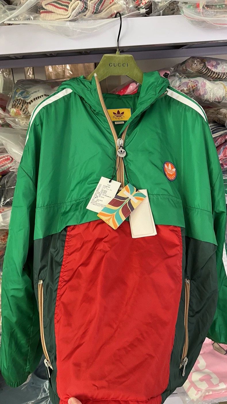 Gucci Gucci Red and green color-blocked jacket cotton clothes jac Size US L / EU 52-54 / 3 - 1 Thumbnail