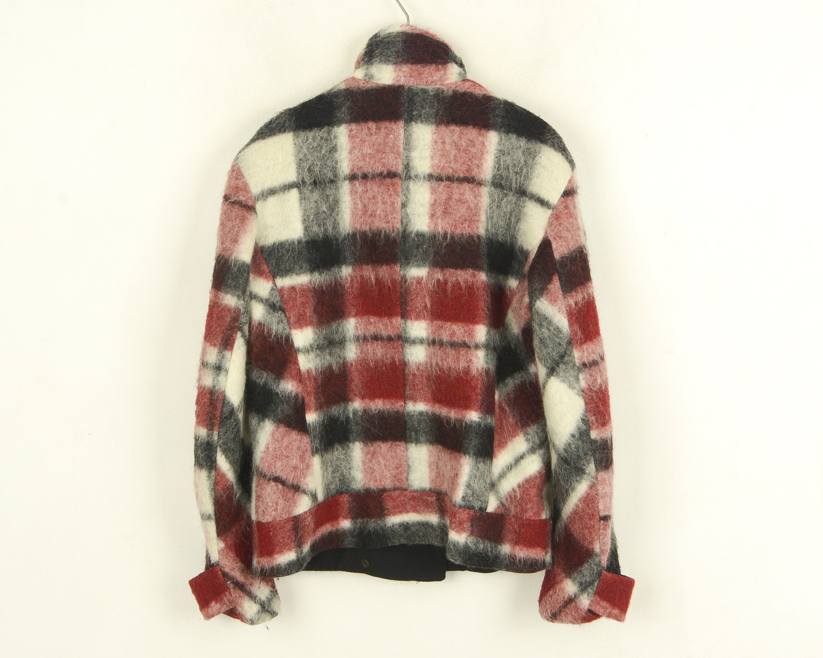 Zara Basic S Wool Mohair Jacket Checked Coat Warm Plaid Blazer Size S / US 4 / IT 40 - 3 Thumbnail