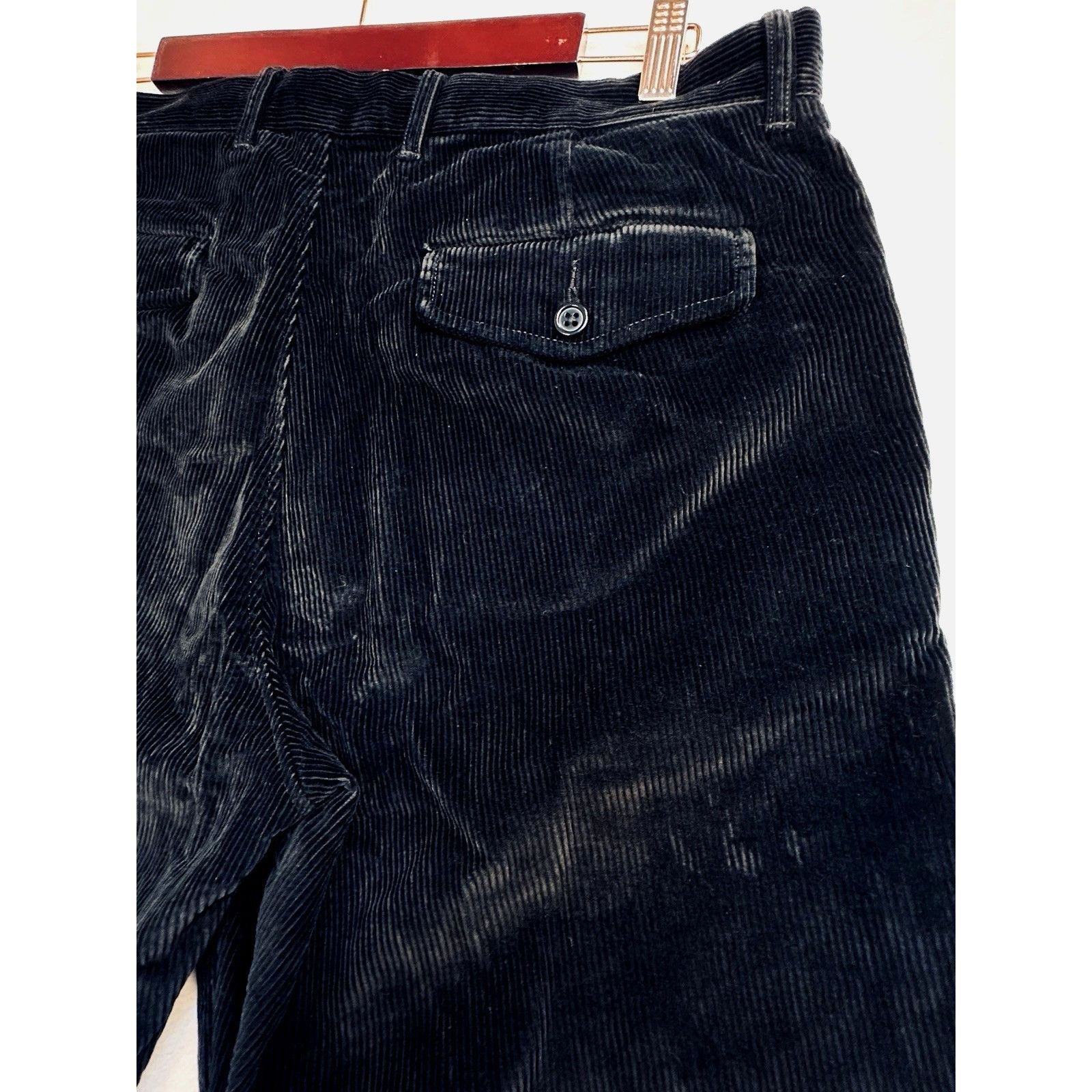 J.Crew J.CREW Classic Corduroy 10-Wale Straight Black Trouser 33x32 Size US 33 - 13 Thumbnail
