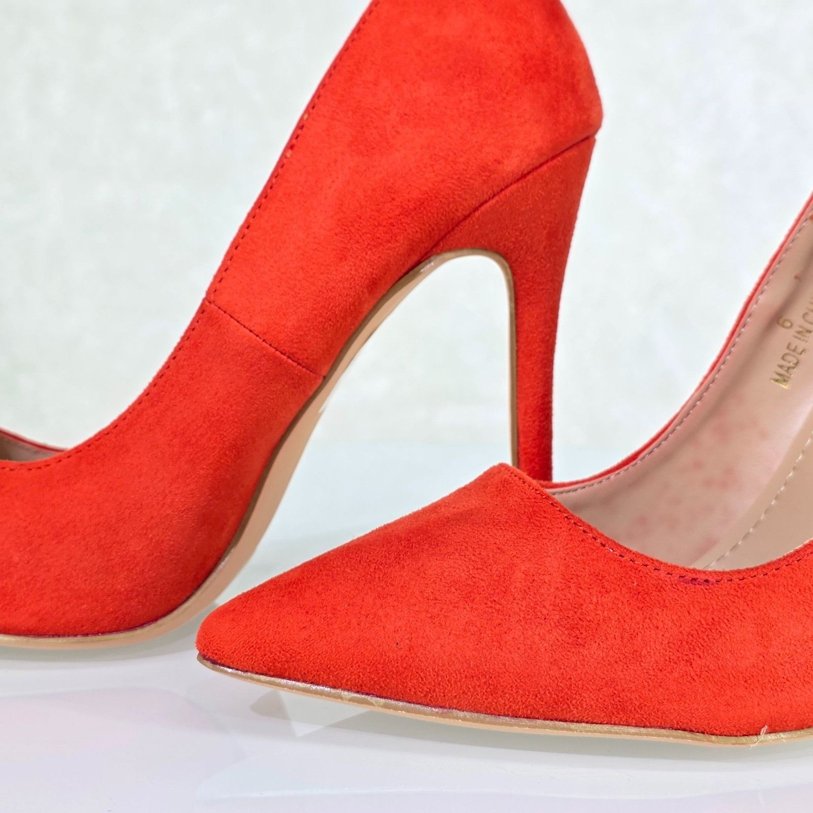 Other Lynn Dark Orange FX Suede High Heel Shoes Pointy Toe Pumps ( Size US 8.5 / IT 38.5 - 4 Thumbnail