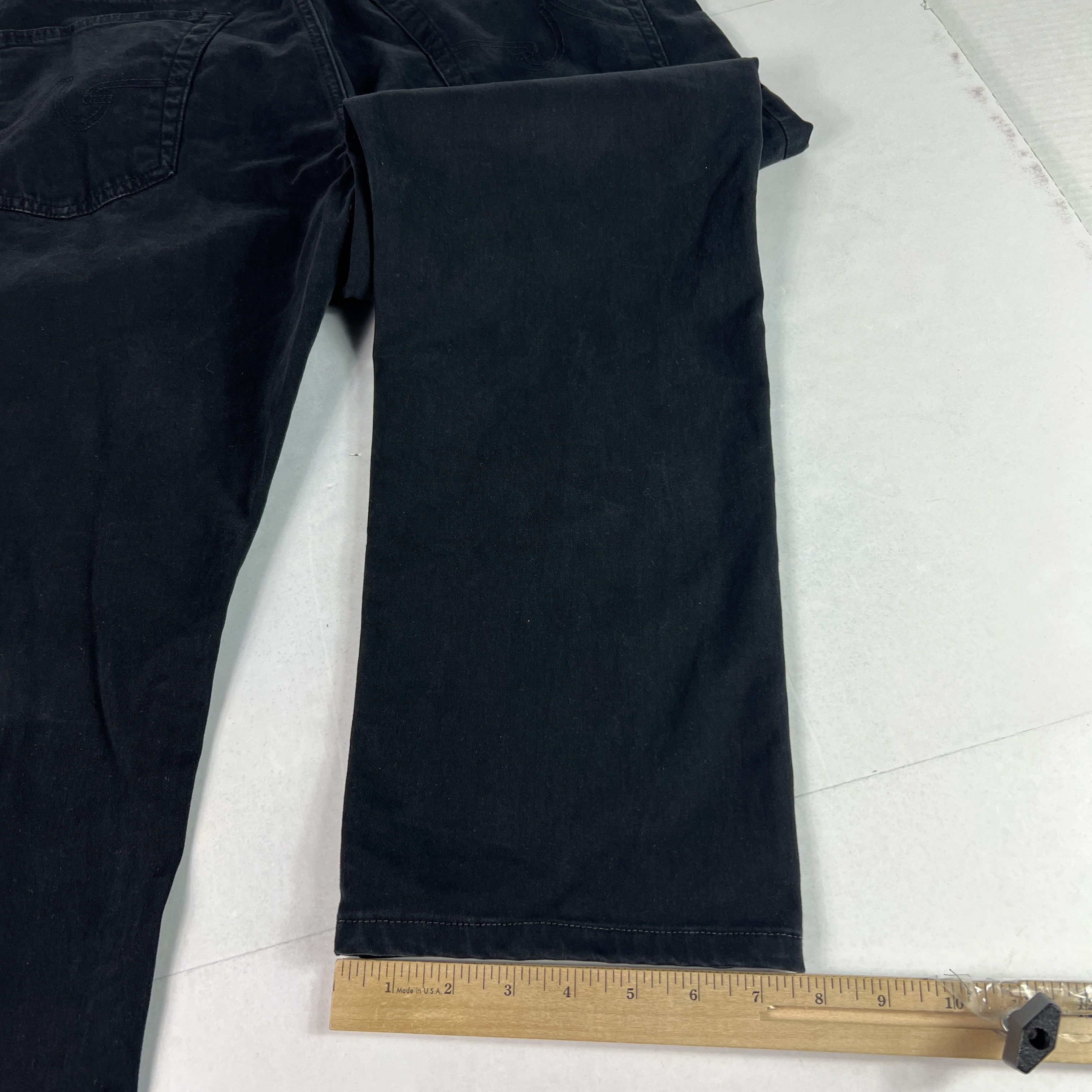 AG Adriano Goldschmied Adriano Goldschmied Everett Slim Straight Black Chinos Size US 35 - 14 Thumbnail