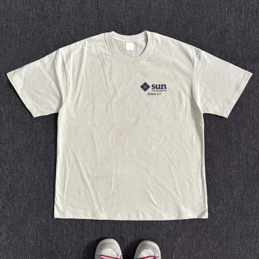 Vintage Beige washed retro fun earth print tee Size US M / EU 48-50 / 2 - 2 Thumbnail