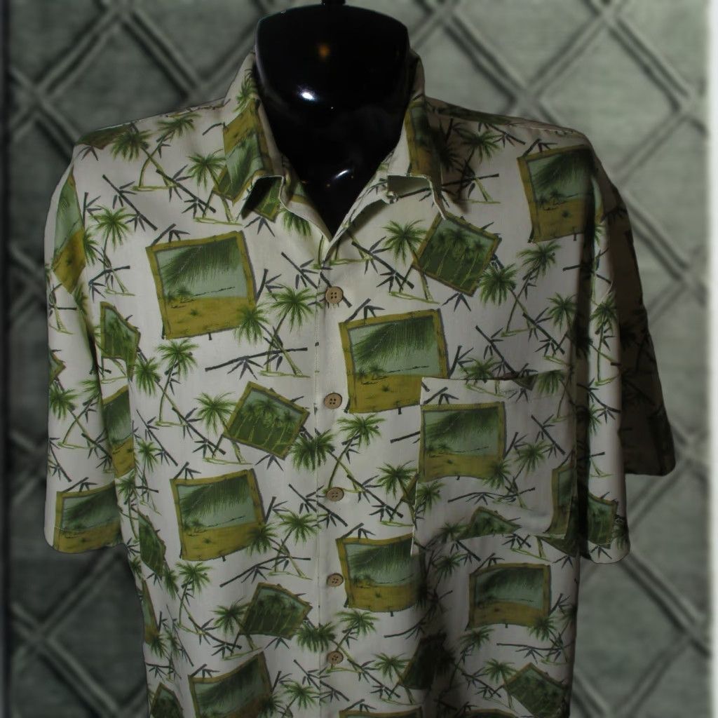 Vintage JOE MARLIN Maze Green Short Sleeve Button Shirt 2XL Mens Casual Hawaiian Size US XXL / EU 58 / 5 - 1 Thumbnail