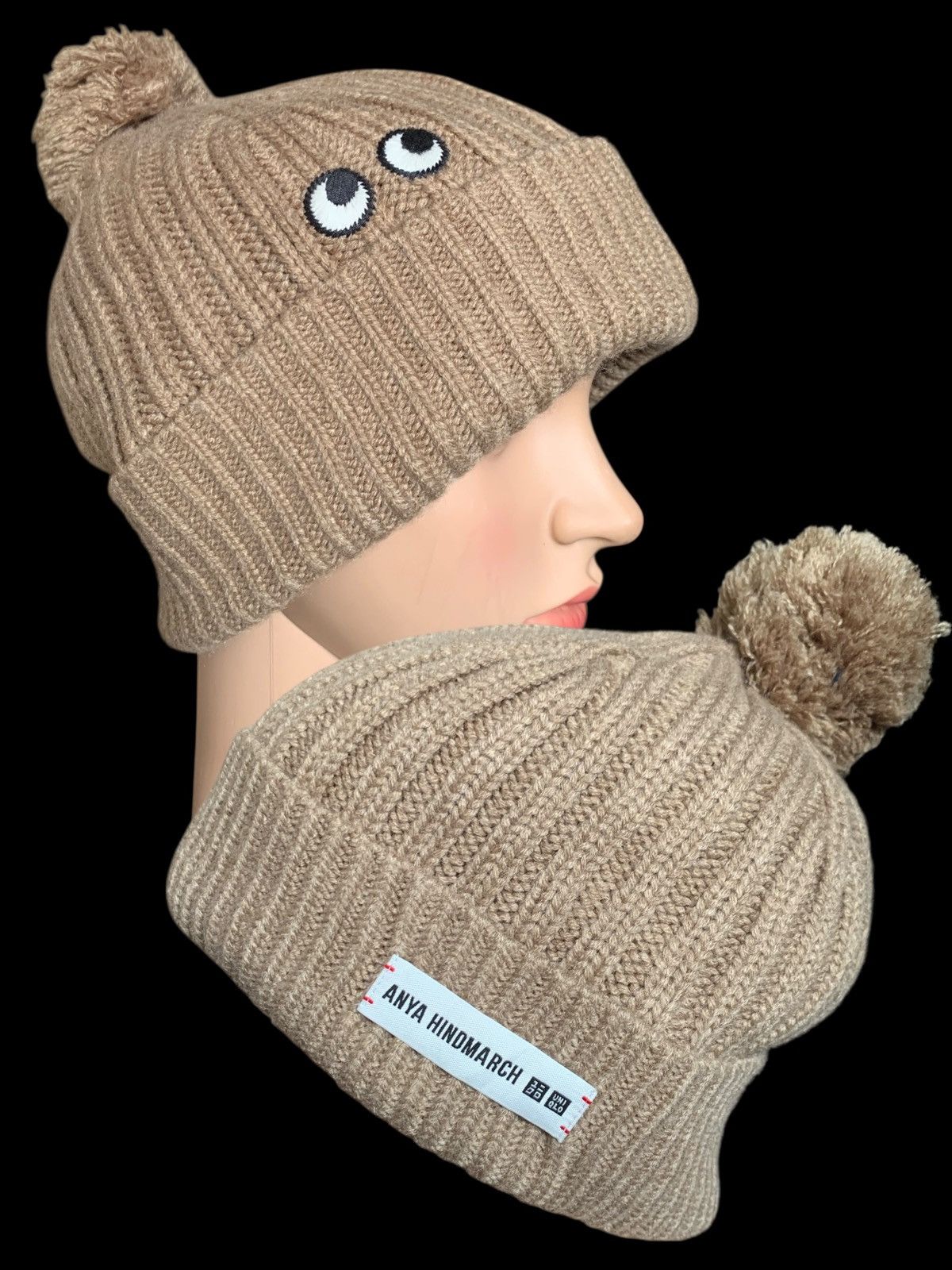 Japanese Brand × Uniqlo Anya HindMarch Uniqlo Knitted Hat By Japanese Brand 🇯🇵 Size ONE SIZE - 1 Thumbnail