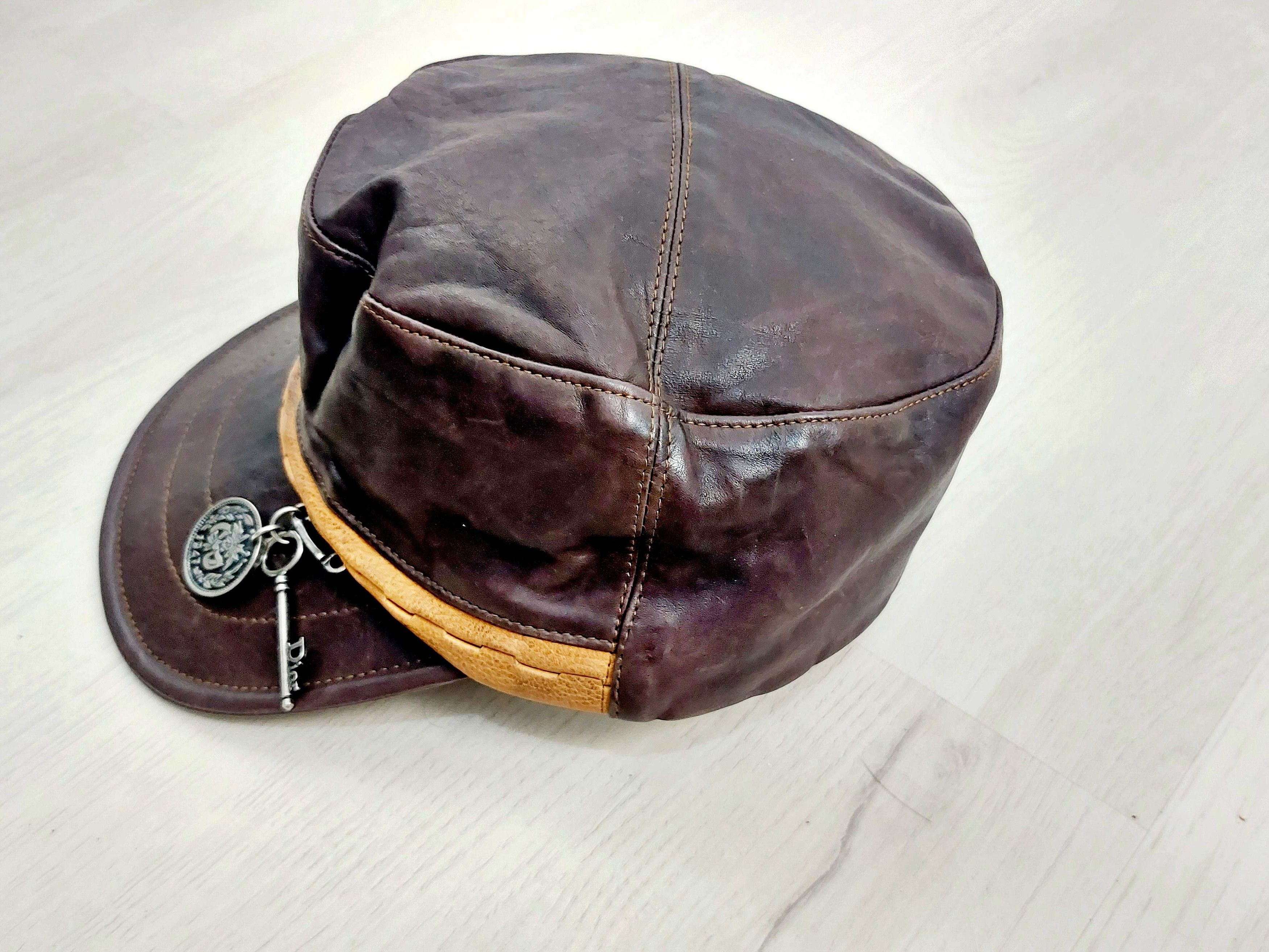 Dior Christian Dior Charm Coin Galliano Calfskin Newsboy Cap Hat Size ONE SIZE - 3 Thumbnail