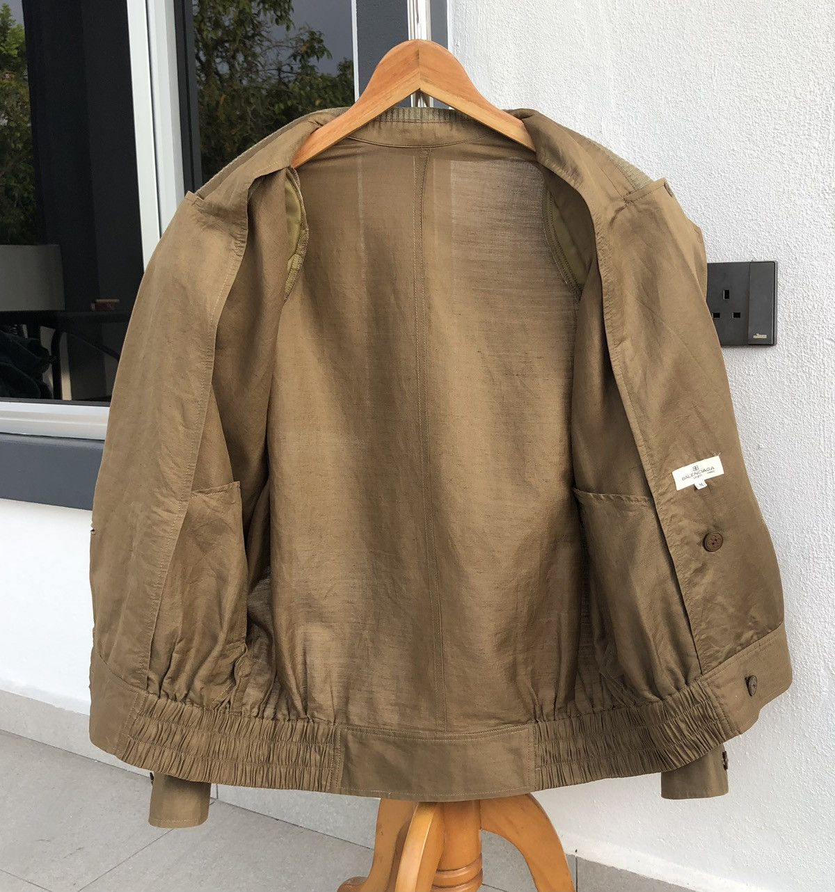 Balenciaga Vintage 90s Balenciaga Sport Linen Double Breasted Jacket Size US M / EU 48-50 / 2 - 3 Thumbnail