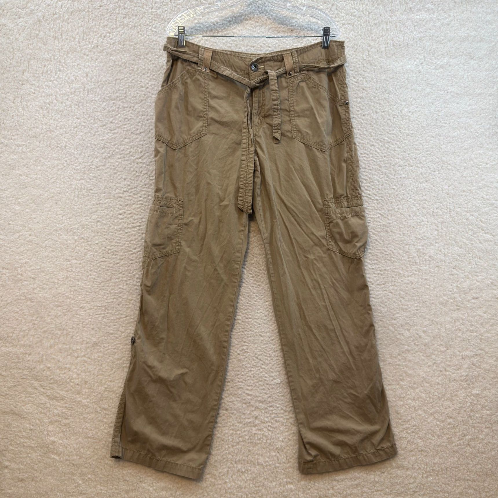 Faded Glory VINTAGE Y2K Cargo Pants Wide Leg Khaki Tan Beige 14 34 Carpenter Skater Grunge Mens Size 36" / US 14 / IT 50 - 2 Thumbnail