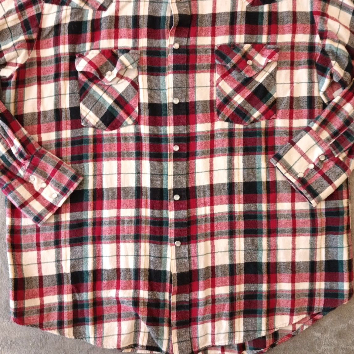 Vintage Ely Cattleman Shirt Mens XL Red Plaid Flannel Long Sleeve Snap Pockets Western Button-Up Size US XL / EU 56 / 4 - 4 Thumbnail
